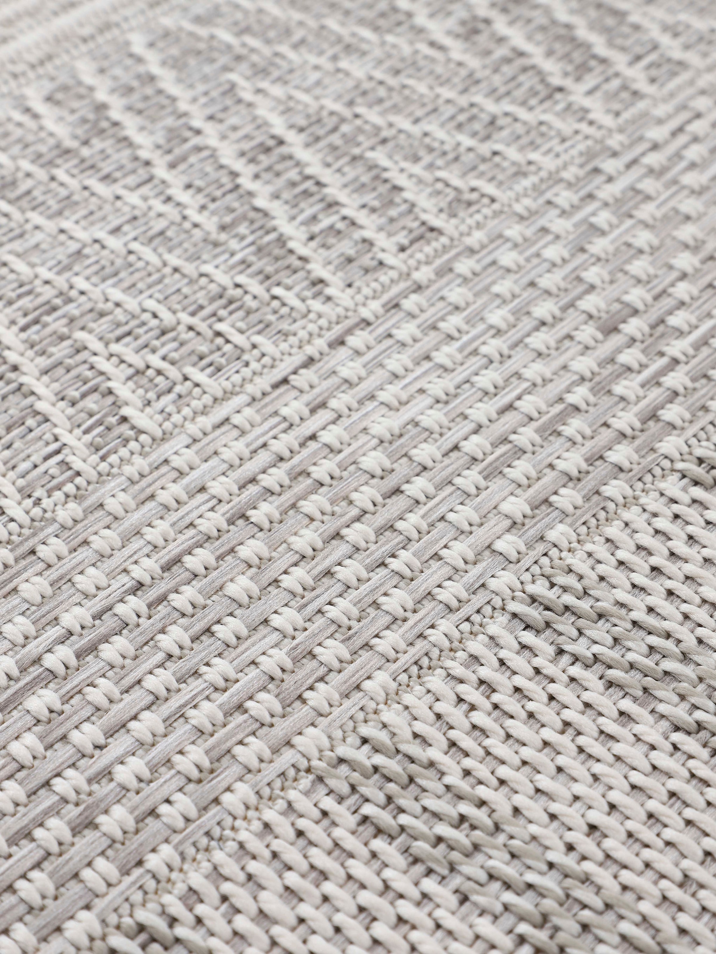 carpetfine Teppich »Boho 100«, rund, 4 mm Höhe, robustes Flachgewebe, Sisal Optik, UV-beständig, Aussenbereich