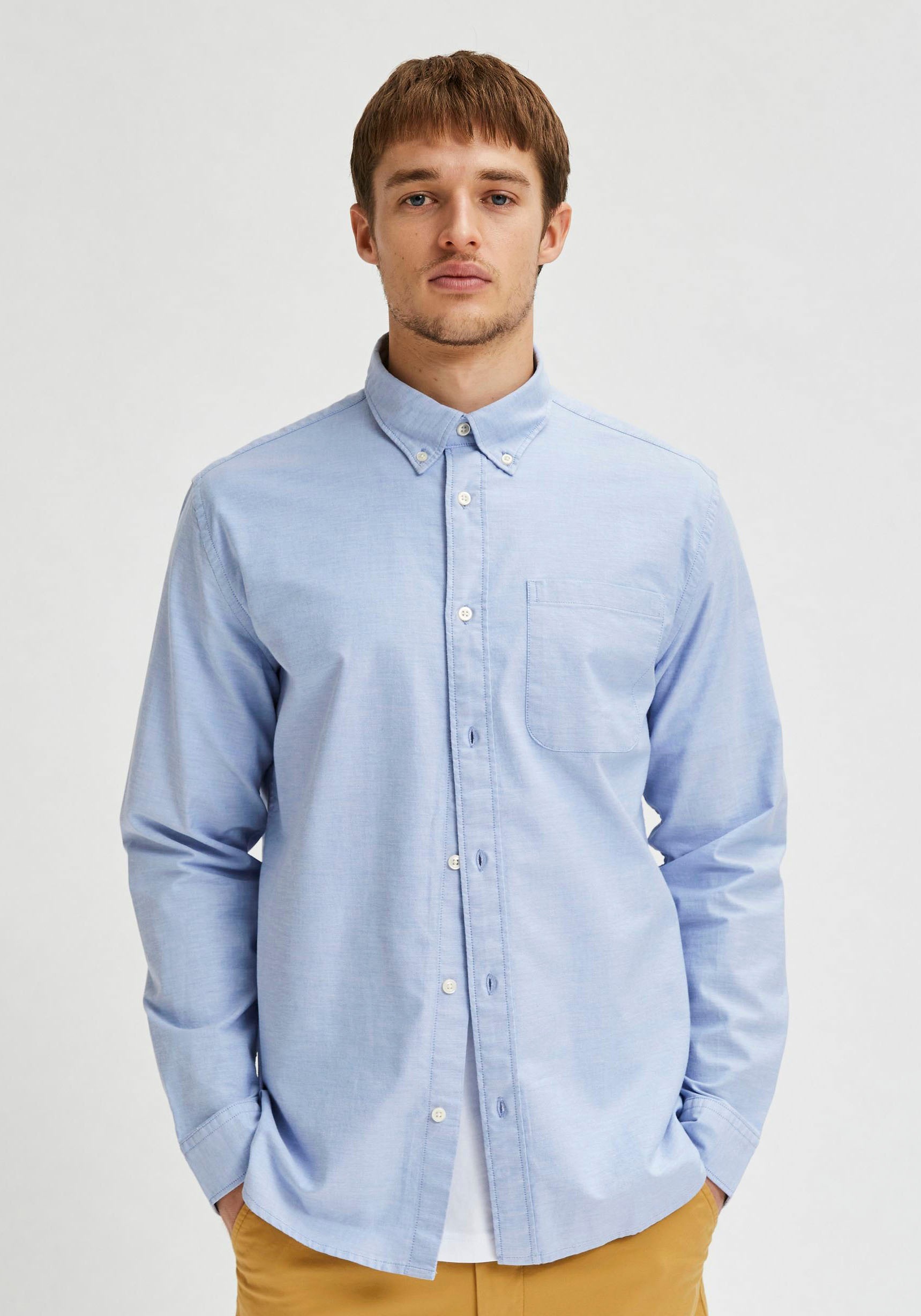 SELECTED HOMME Langarmhemd »SLHREGRICK-OX SHIRT LS NOOS«, mit Brusttasche