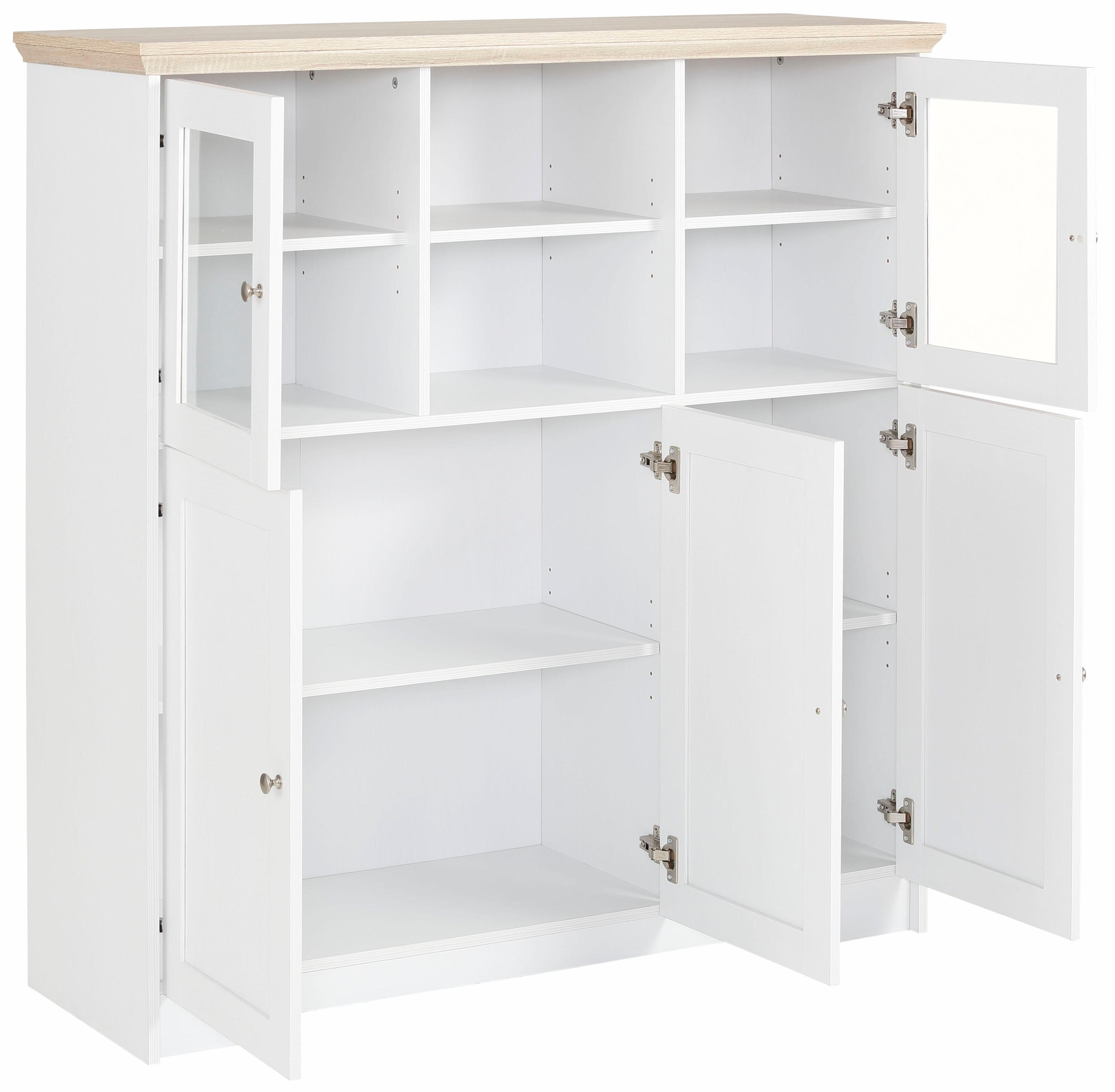 Home affaire Highboard »Nanna«, in duroplastischer Oberfläche Folien Eichen-Optik, Breite 118 cm