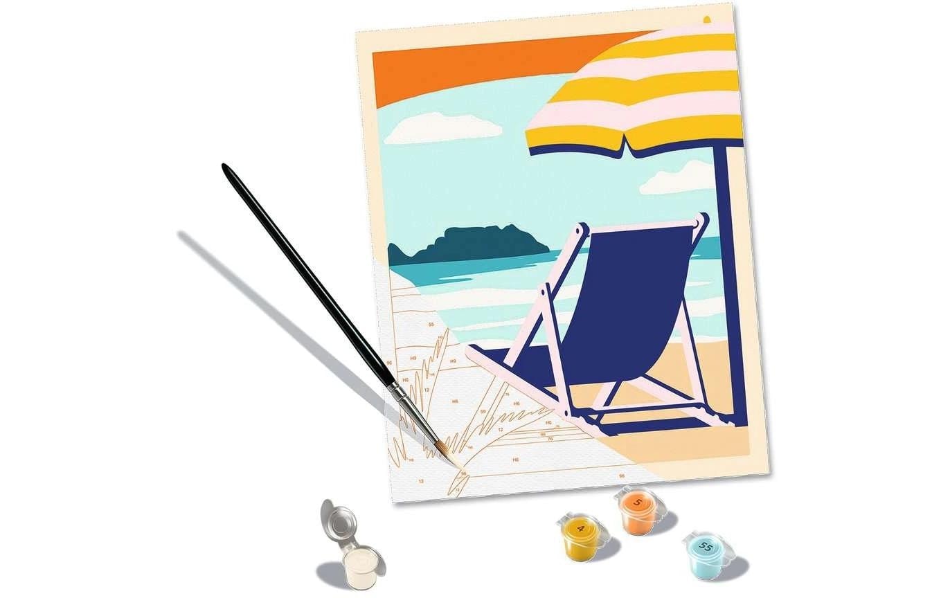 Ravensburger Malen nach Zahlen »CreArt – Relax at the Beach«, Mit ausführlicher Malanleitung und Vorlageblatt
