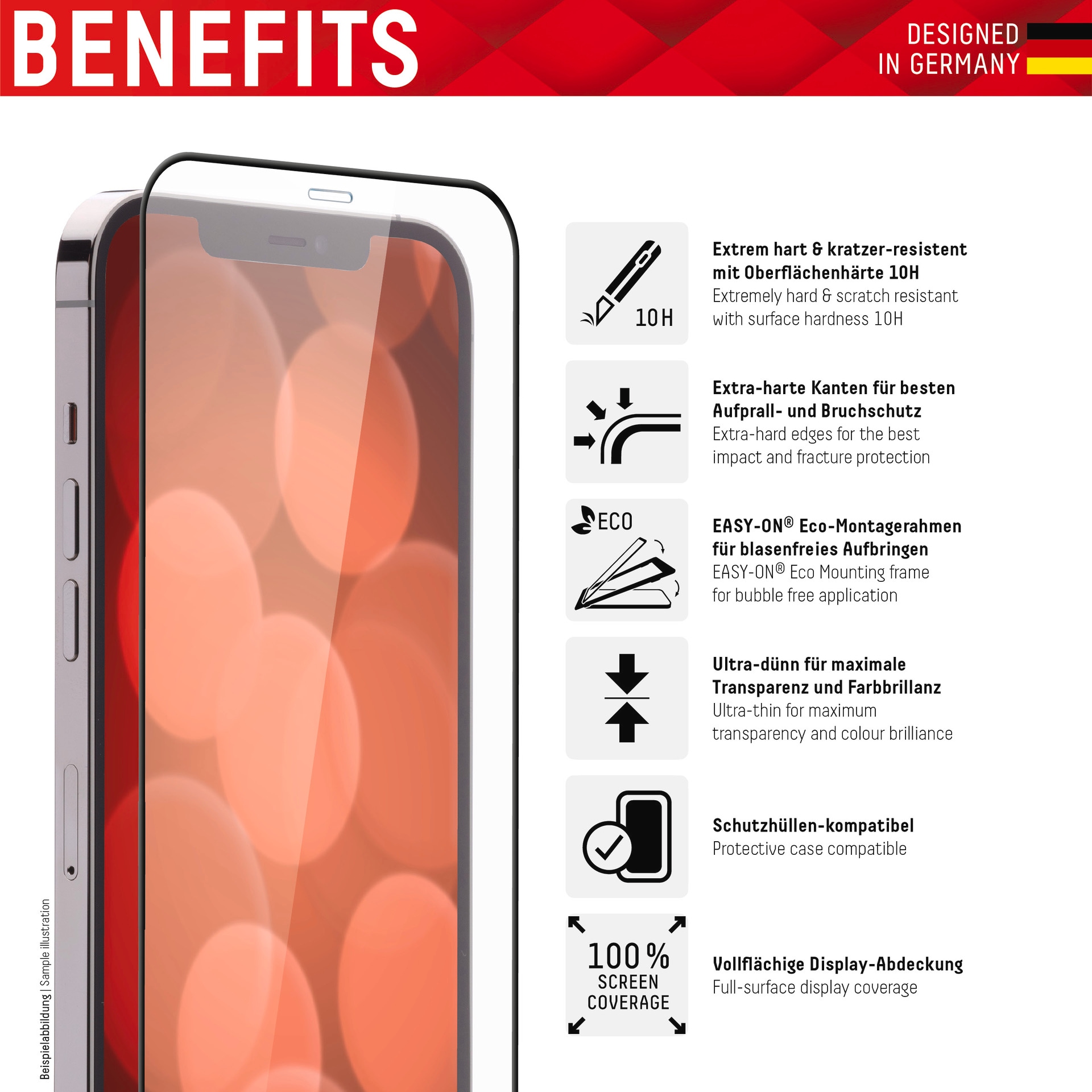 Displex Displayschutzglas »Real Glass FC - iPhone 13/13 Pro/14«, für Apple iPhone 13/13 Pro-Apple iPhone 14-Apple iPhone 16e