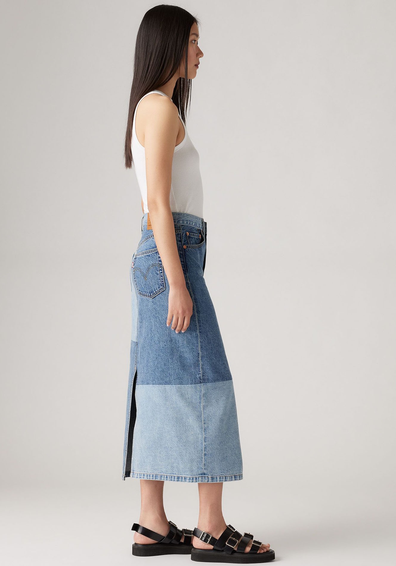 Levi's® Midirock »BUTTON MIDI SKIRT PAT«, mit Knopfleiste