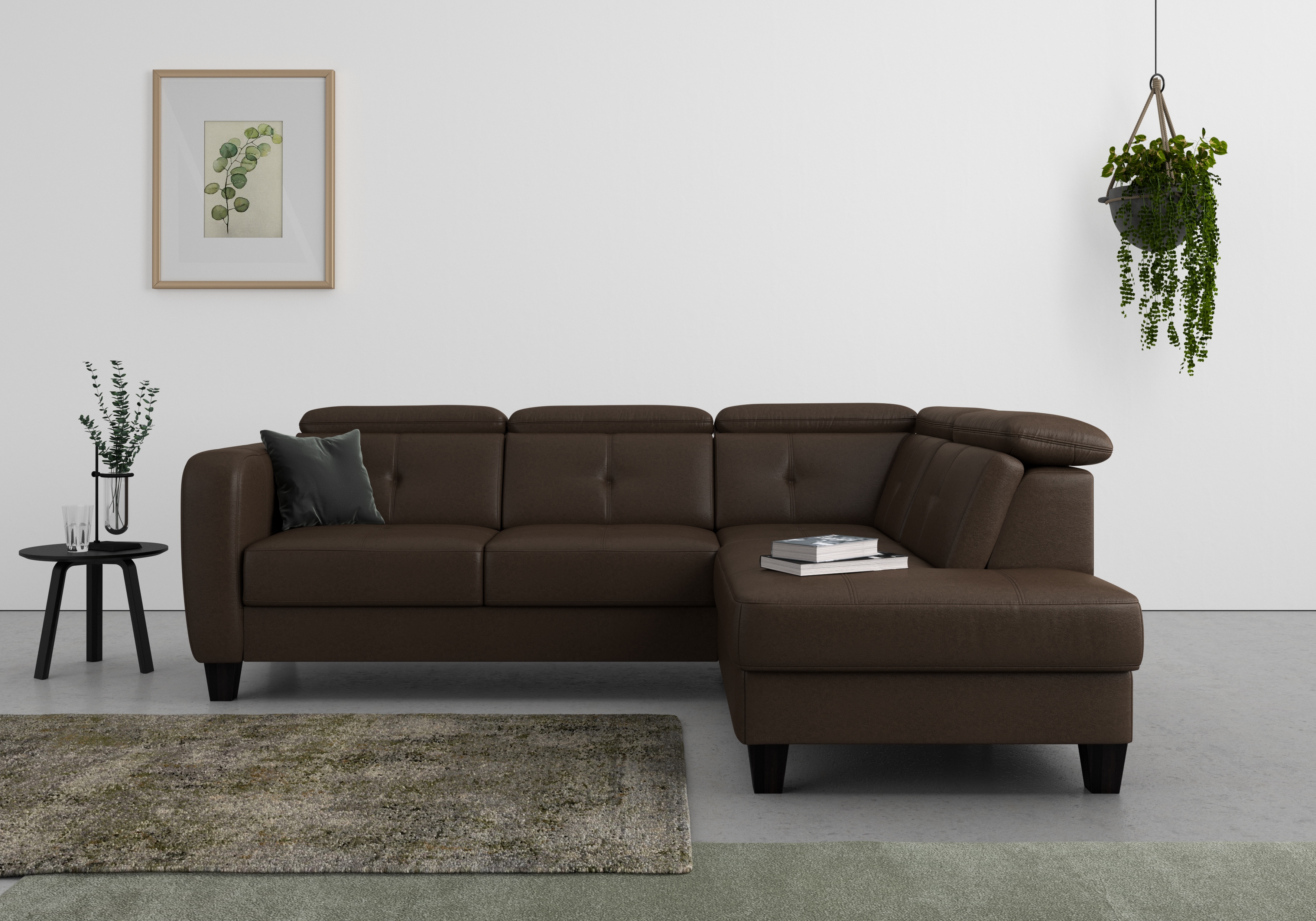 sit&more Ecksofa "Belluci L-Form" inklusive Federkern, wahlweise mit Schlaffunktion und Bettkasten