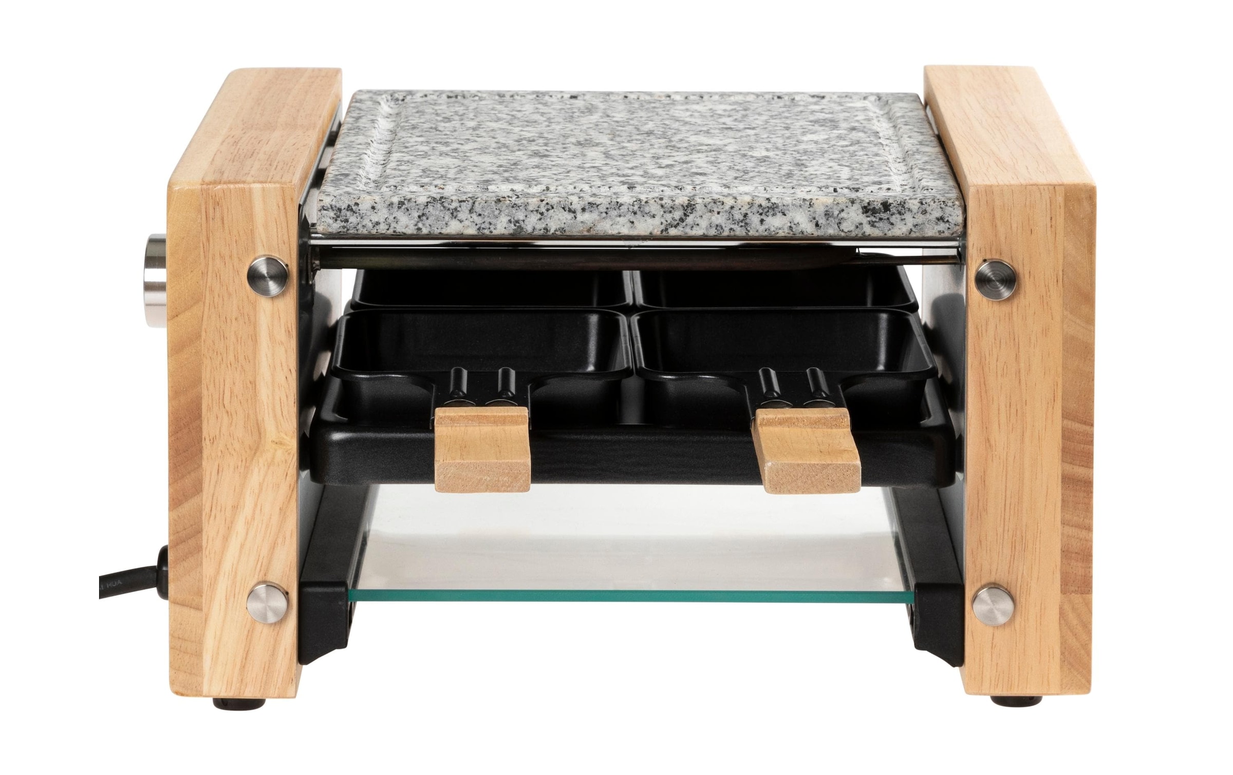 FURBER Raclette »Raclette-Grill 4P Holz/Stein«, 650 W