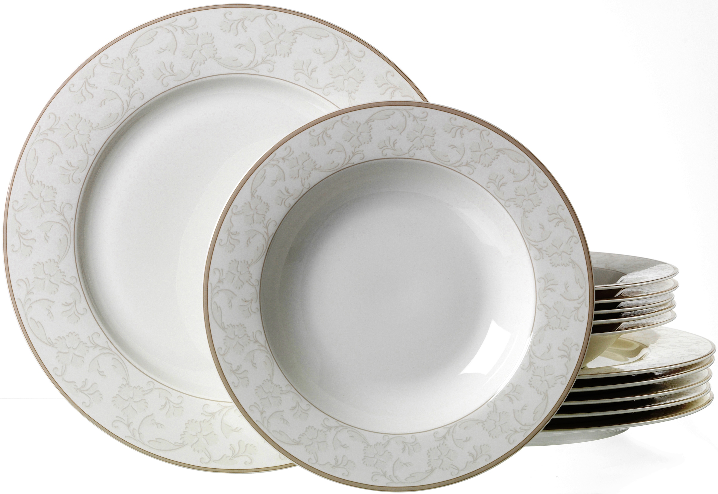 Ritzenhoff & Breker Tafelservice »Teller Set, Geschirr-Set ISABELLA«, (Set, 12 tlg.), extravagantes Design, 12 Teile, für 6 Personen