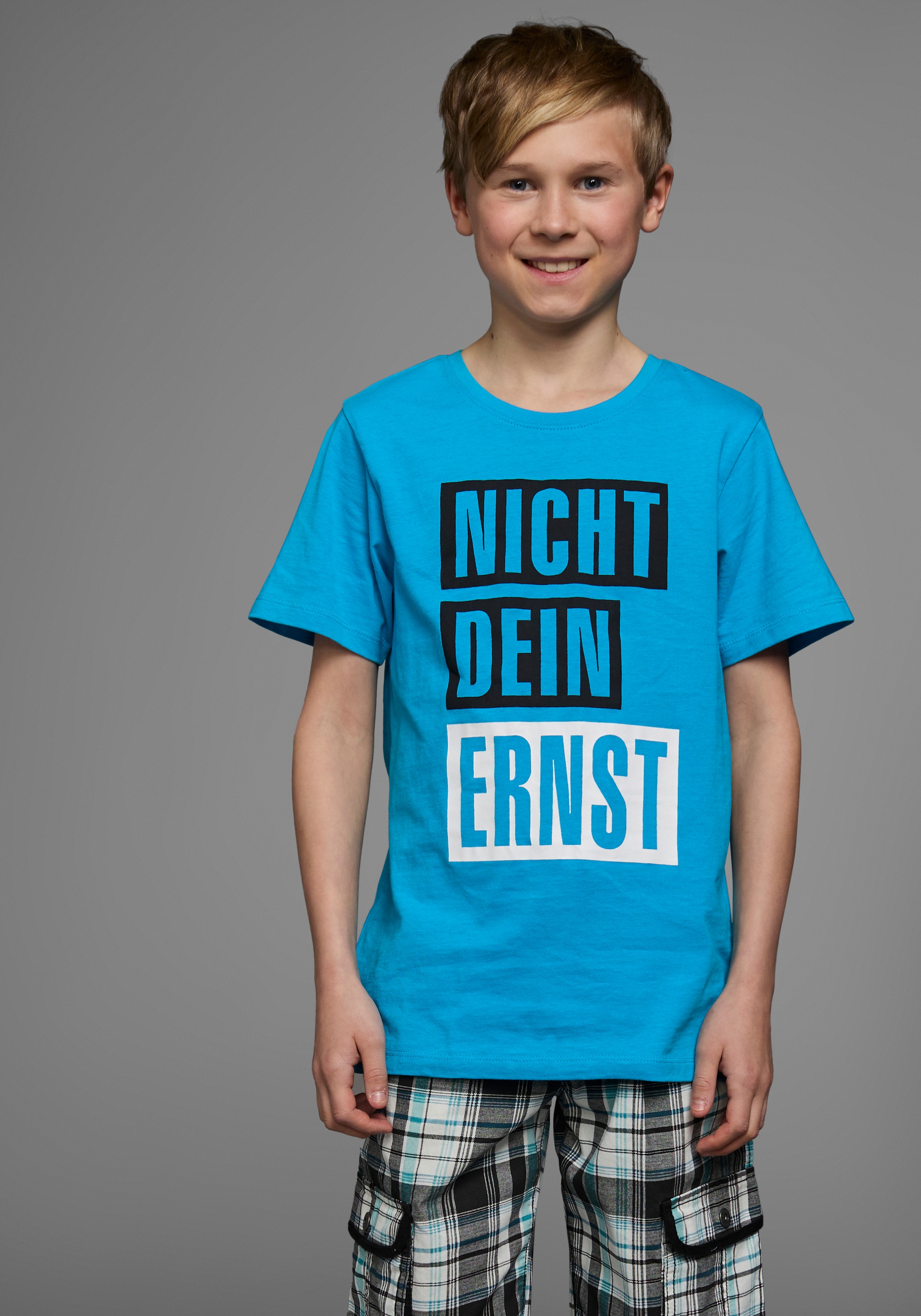 KIDSWORLD T-Shirt »mit Spruch: NICHT DEIN ERNST«, Kurzarm, Basic-Passform, mit trendigem Aufdruck