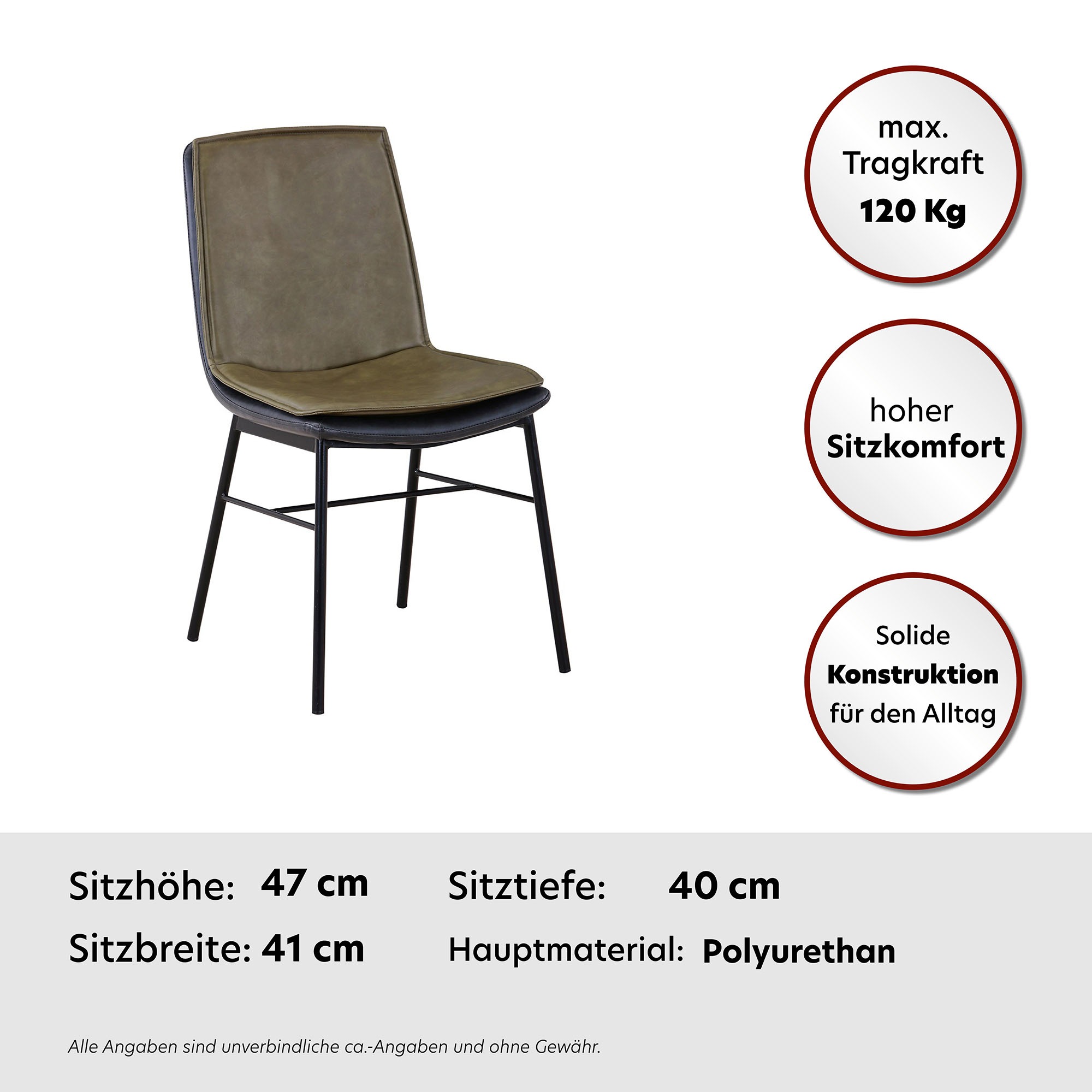 Kayoom Polsterstuhl »Stuhl Brady 125 2er-Set«, pflegeleicht, bequem