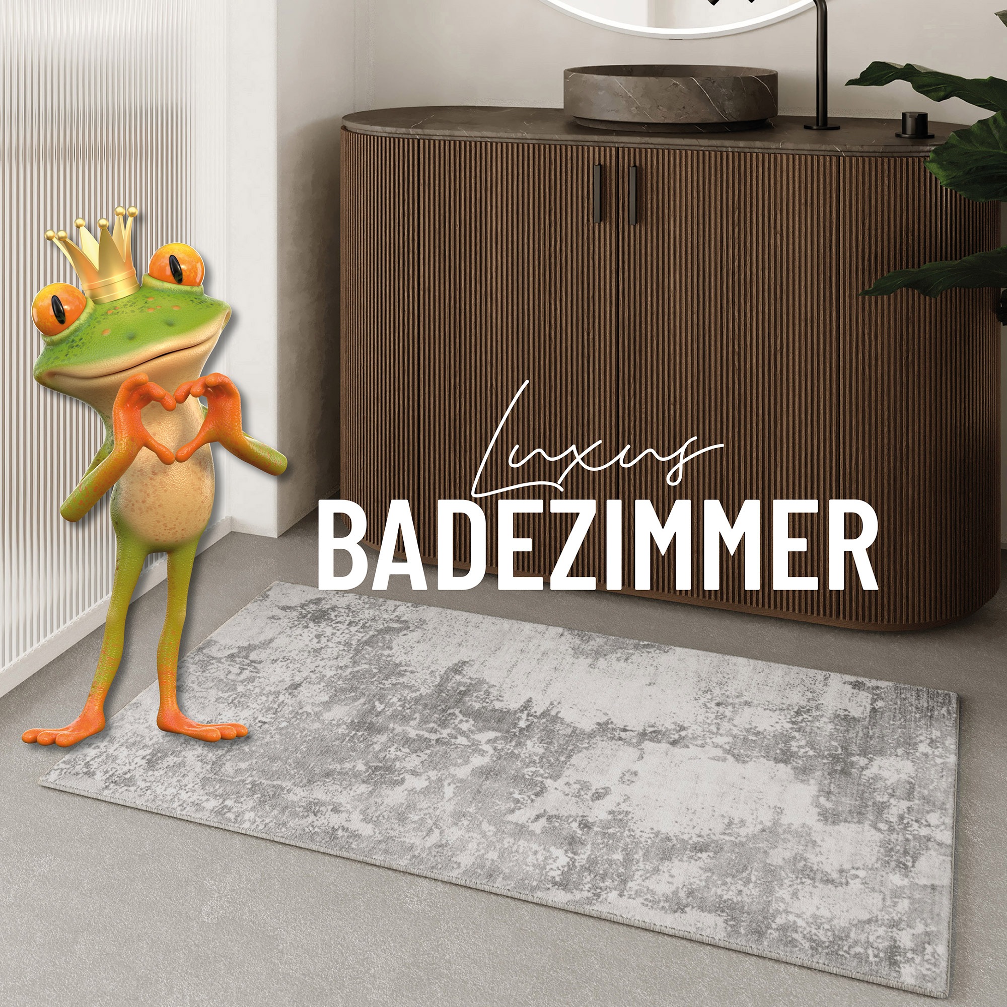 Wecon home Badematte "Samu" Höhe 5 mm Marmor Design, waschbar, rutschfest, schnell trocknend, Badteppich
