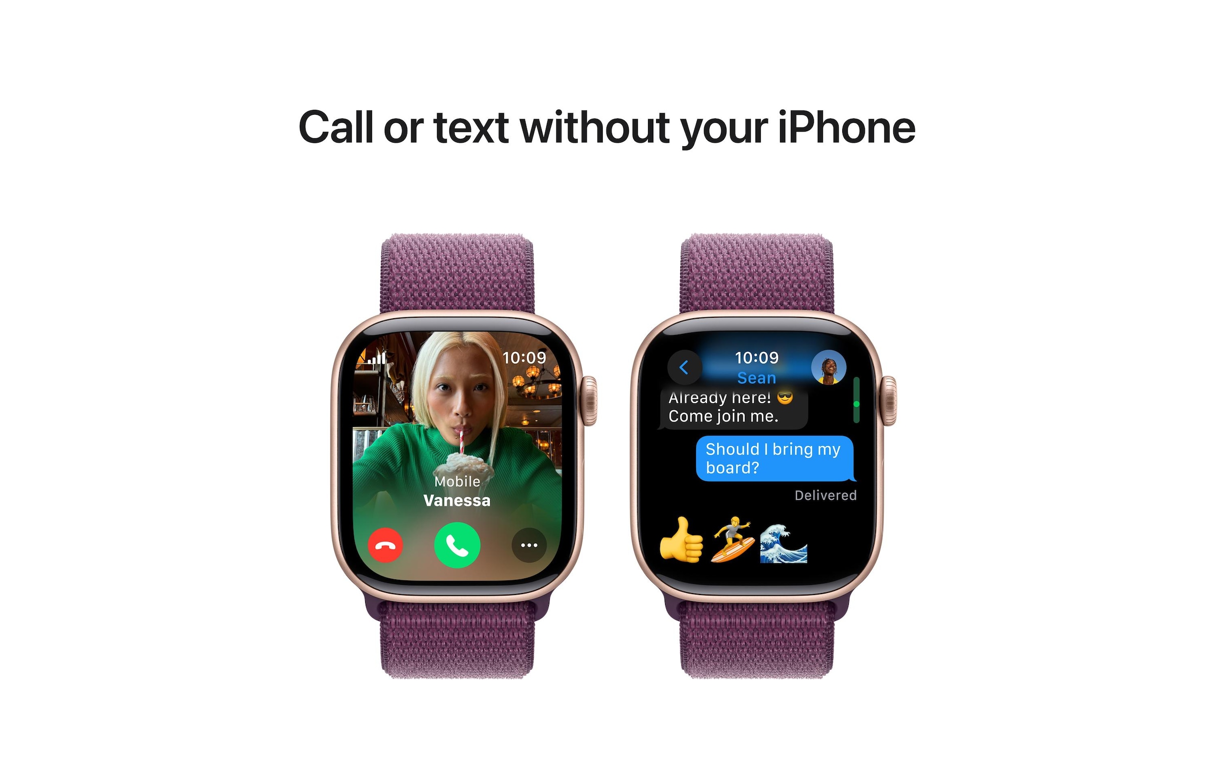 Apple Watch Series 10 Aluminium, 42 mm, GPS + Cellular, Sport Loop, Roségold