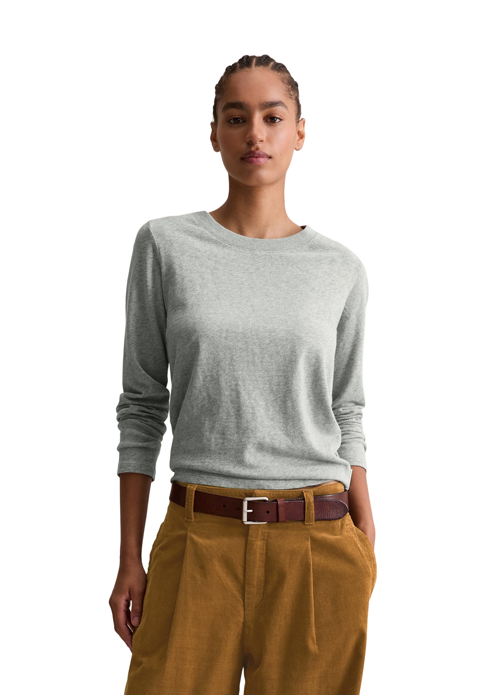 Marc O'Polo DENIM Longsleeve regular aus Heavy Slub Jersey, Rundhals