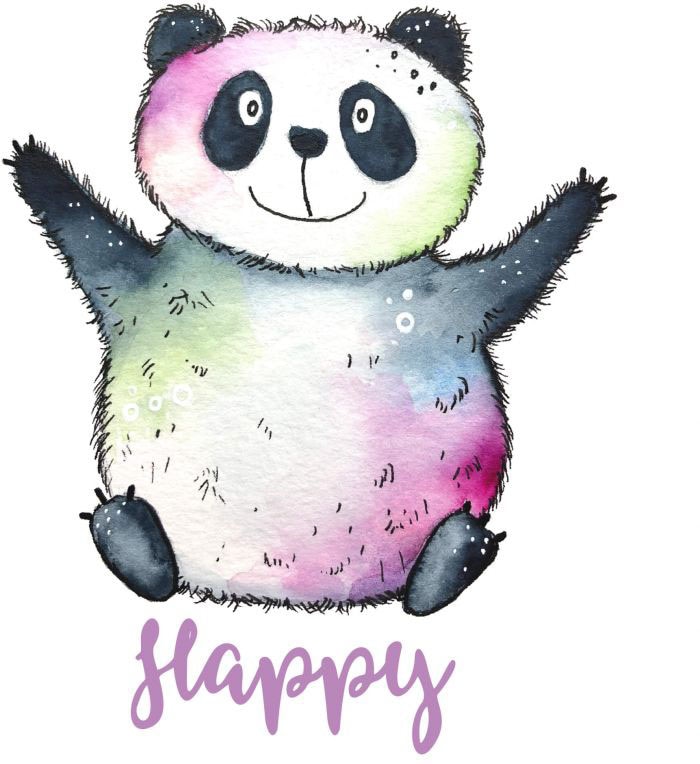 Wall-Art Wandtattoo »Lebensfreude - Happy bestellen | Jelmoli-Versand St.) online Panda«, (1