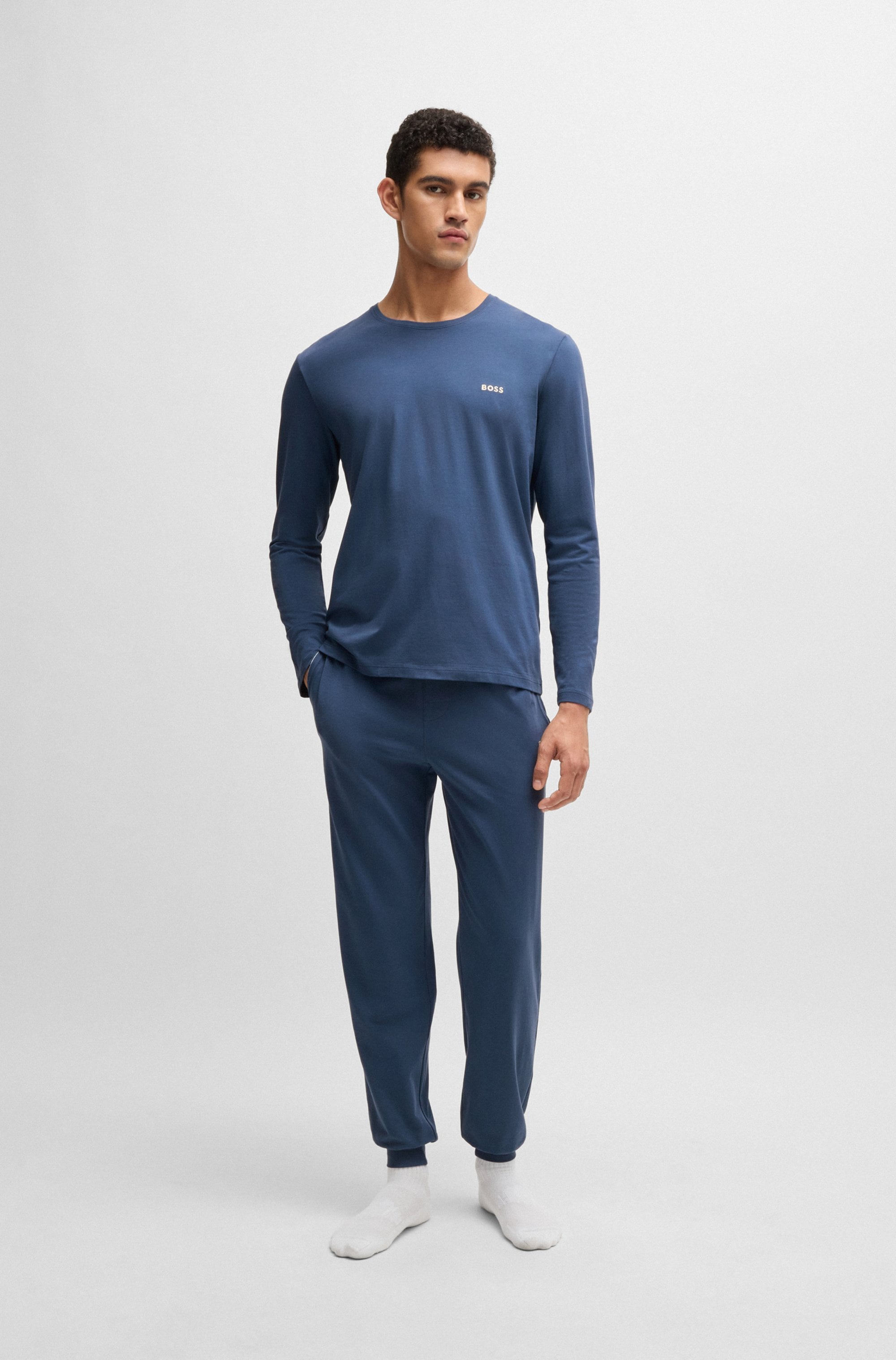 BOSS Langarmshirt »Mix&Match LS«, mit Logoschriftzug
