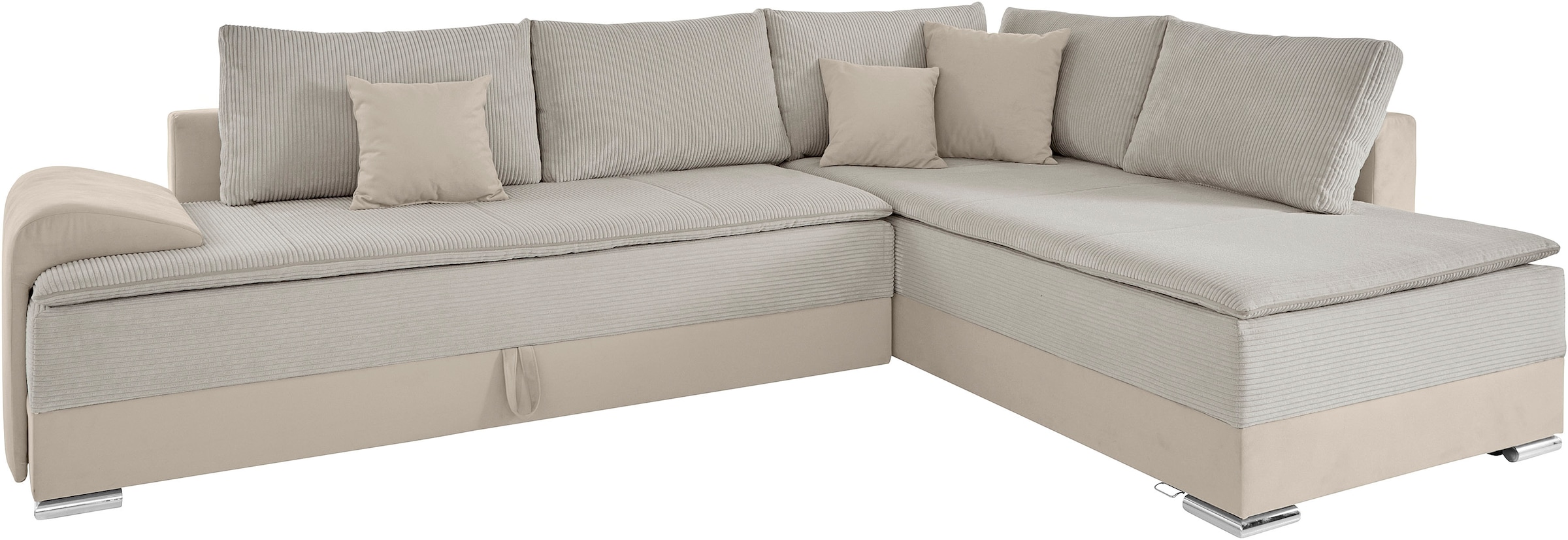 INOSIGN Ecksofa »Boxspringbett Night & Day L-Form mit Dauer-Schlaffunktion mit Armlehne«, mit Boxspring-Bettfunktion 180x200 cm und Bettkasten, Dauerschläfer!