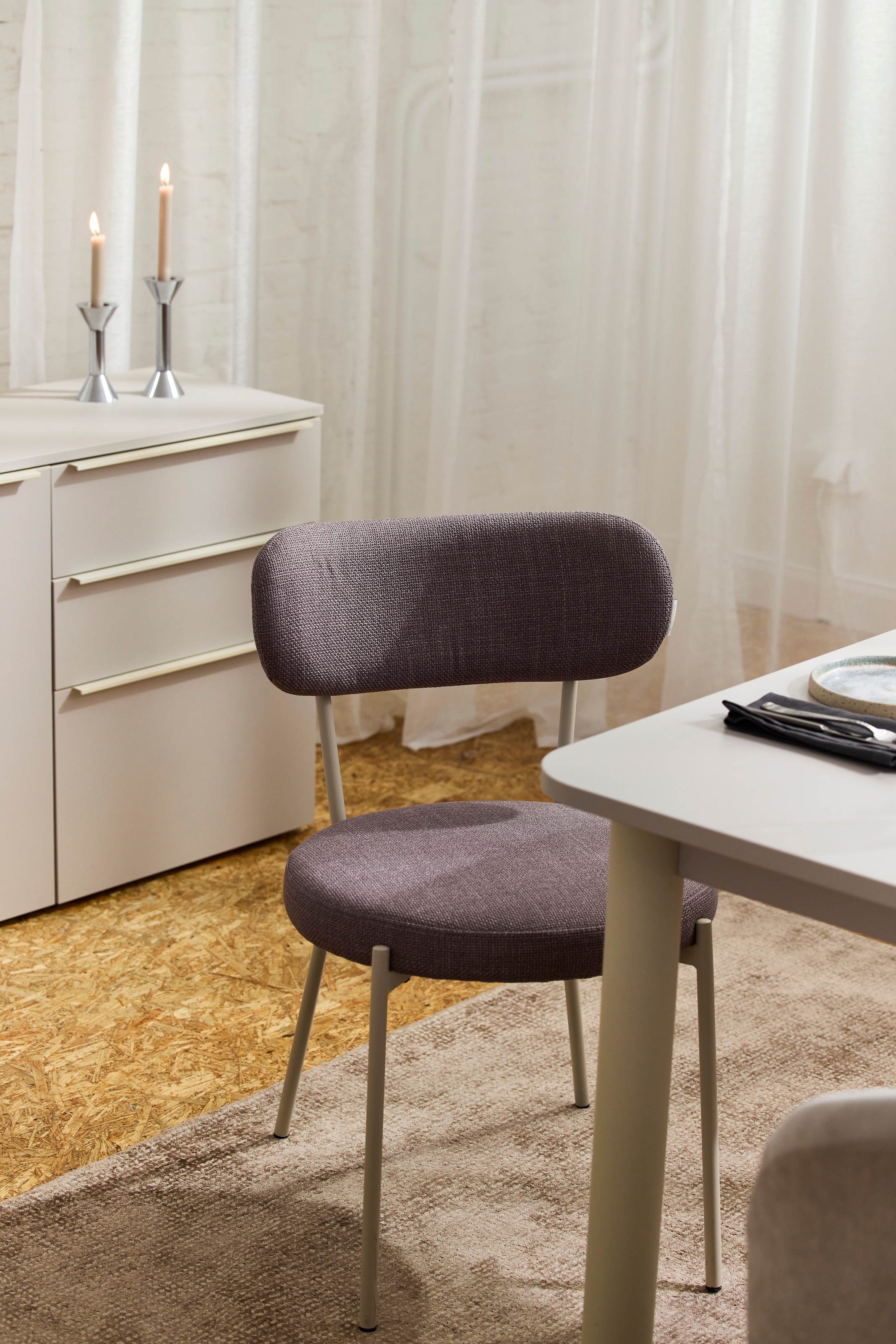 TOM TAILOR HOME 4-Fussstuhl »SOFT PAD CHAIR«, (Set), 2 St., Webstoff, Esszimmerstuhl, 4-Fussgestell, mit Rückenausschnitt