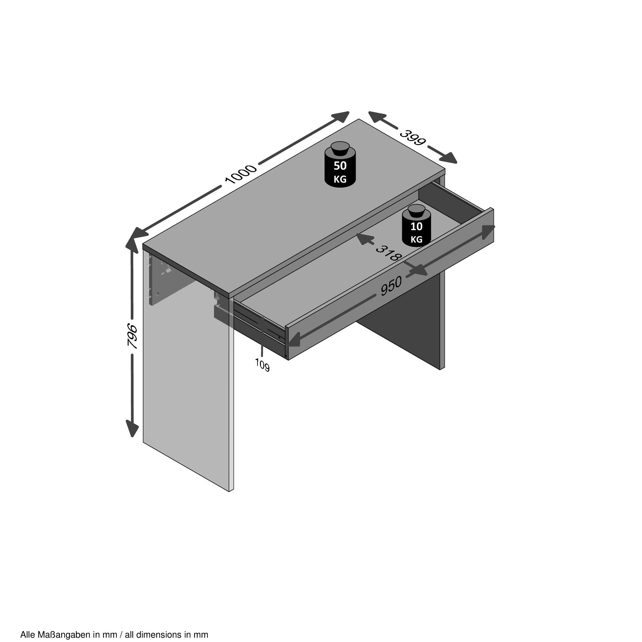 Laptoptisch | auch online geeignet Jelmoli-Versand »Checker«, shoppen FMD Konsolentisch als