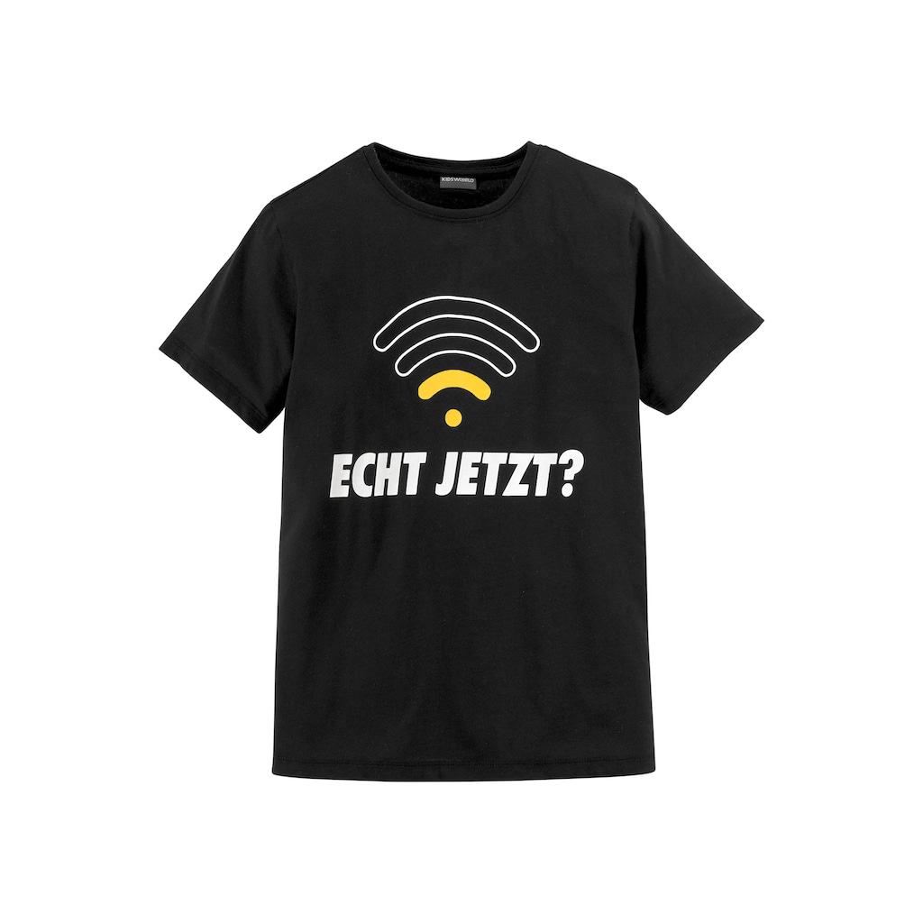 KIDSWORLD T-Shirt »ECHT JETZT?«, Spruch