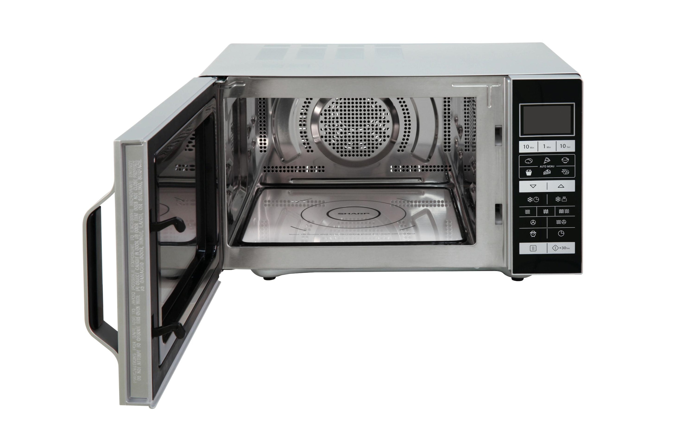 Sharp Mikrowelle »R860S Silberfarben Schwarz«, 900 W