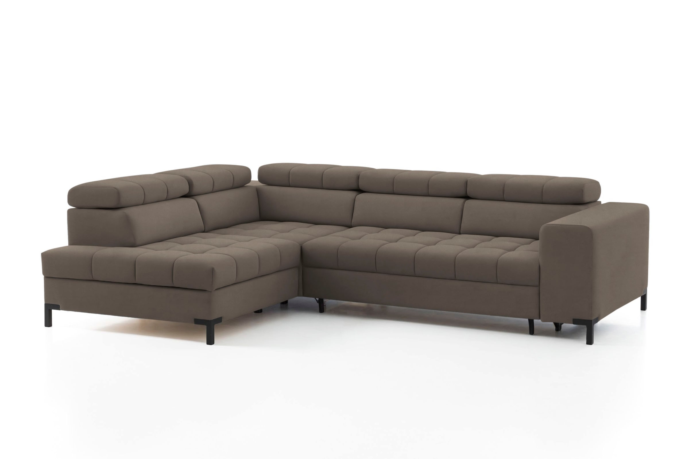 exxpo - sofa fashion Ecksofa "Bocco, hochwertige Verarbeitung, toller Sitzkomfort, bequem, L-Form" wahlweise mit Bettfunktion u. Bettkasten, inkl. Kopfteilverstellung