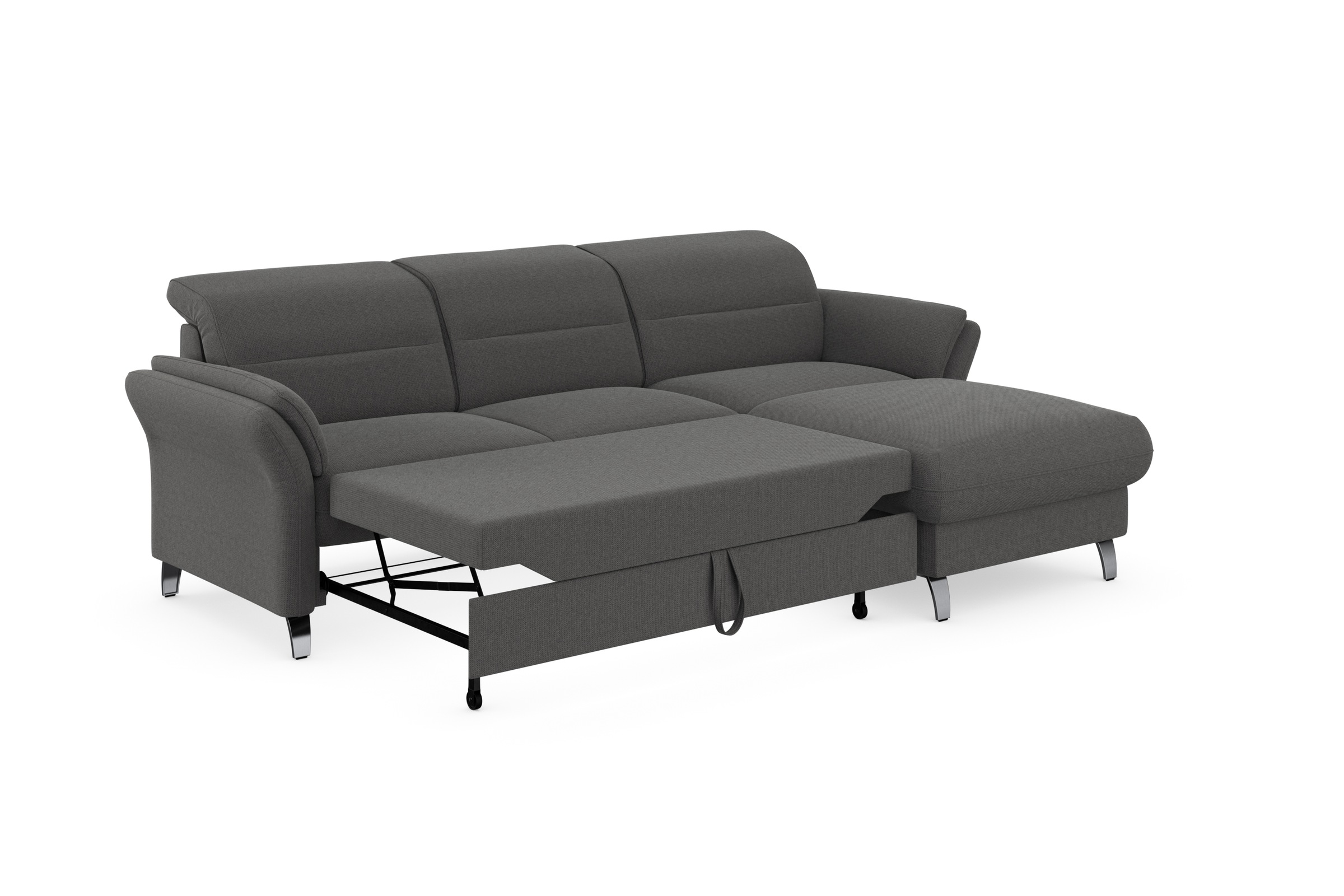 sit&more Ecksofa »Grenoble L-Form mit Federkern«, wahlweise mit Bettfunktion, Bettkasten, Arm- und Kopfteilverstellung