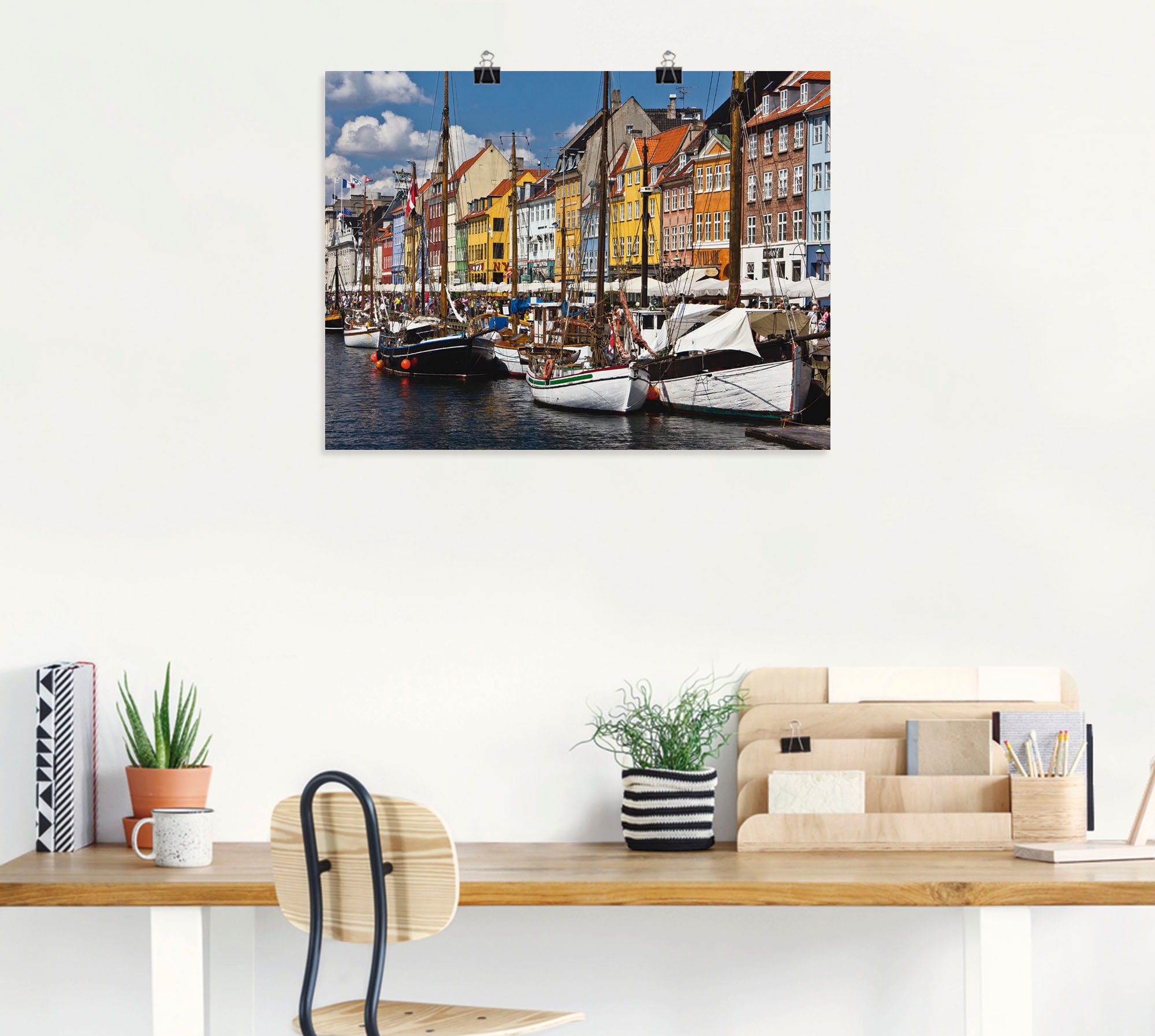 Artland Poster »alter Hafen in Kopenhagen 2«, Boote & Schiffe, (1 St.), als Alubild, Leinwandbild, Wandaufkleber oder Poster in versch. Grössen