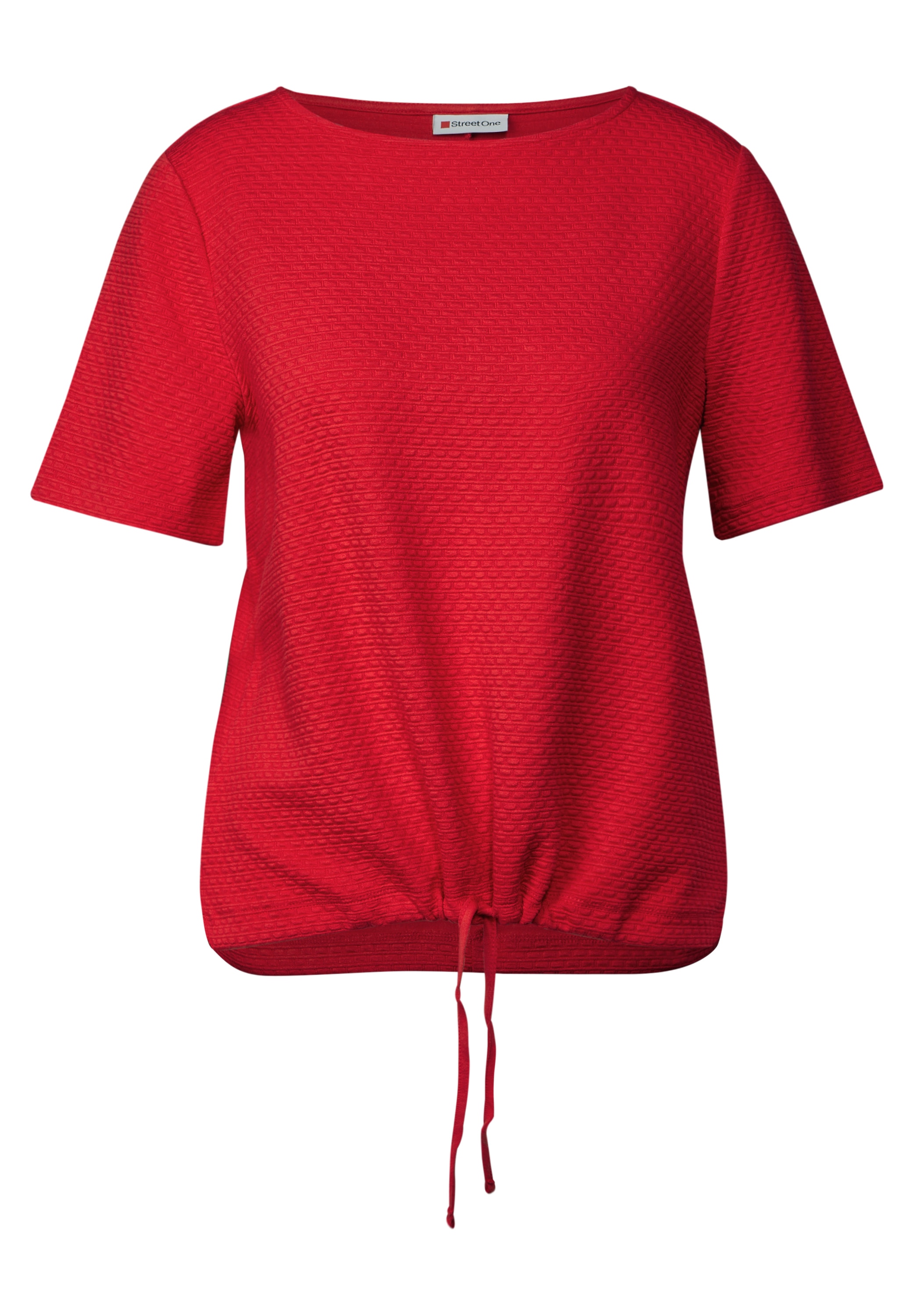 STREET ONE T-Shirt, mit Tunnelzug am Saum und in Struktur-Optik