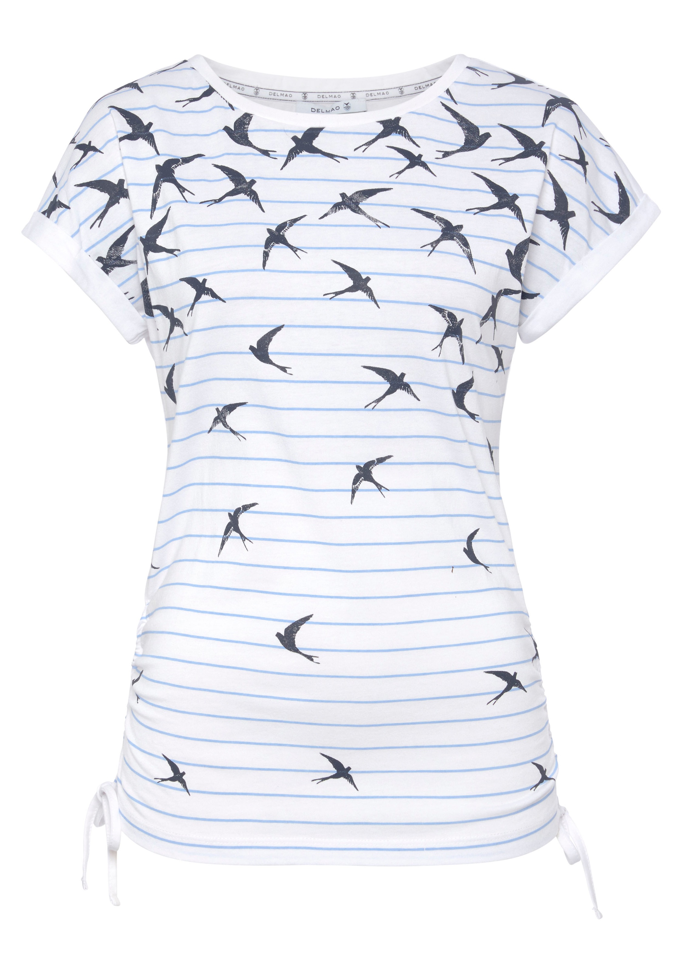 DELMAO T-Shirt, mit seitlichen Raffungen in verschiedenen Druckdesigns - NEUE  MARKE acheter en ligne | Jelmoli-Versand