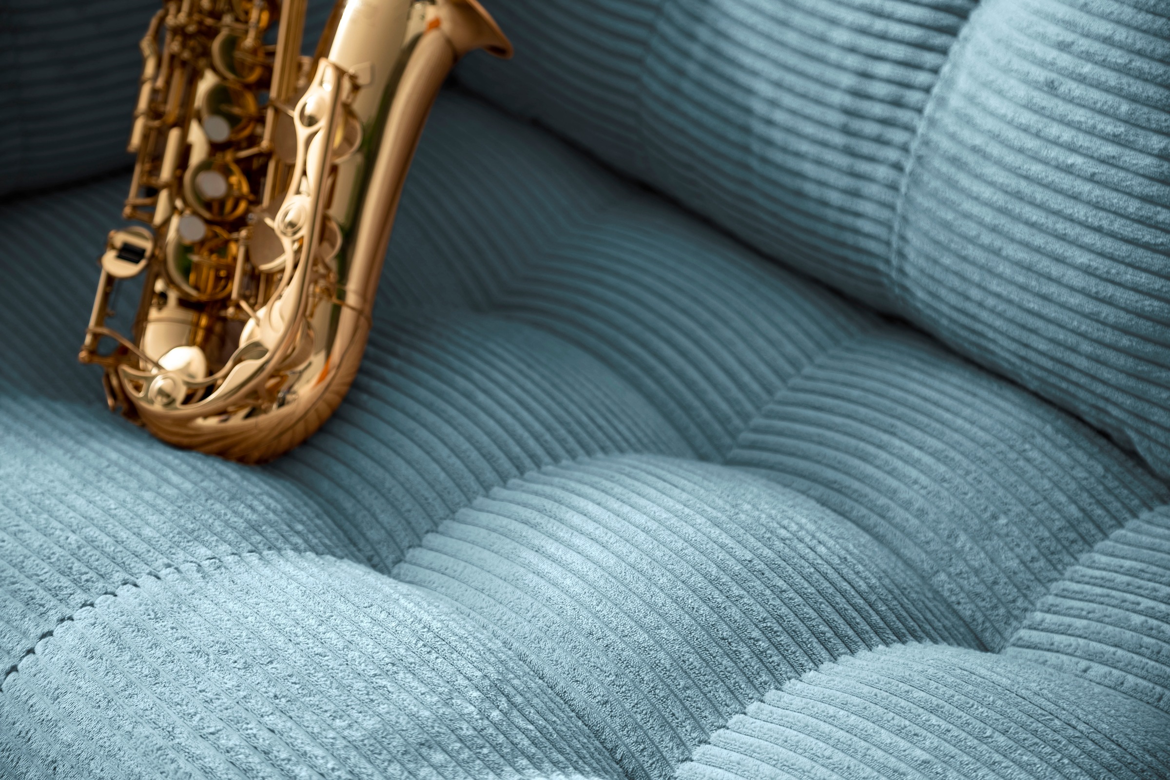 Trends by HG 3-Sitzer »Landau«, in Cord-Stoff mit Metallfuss