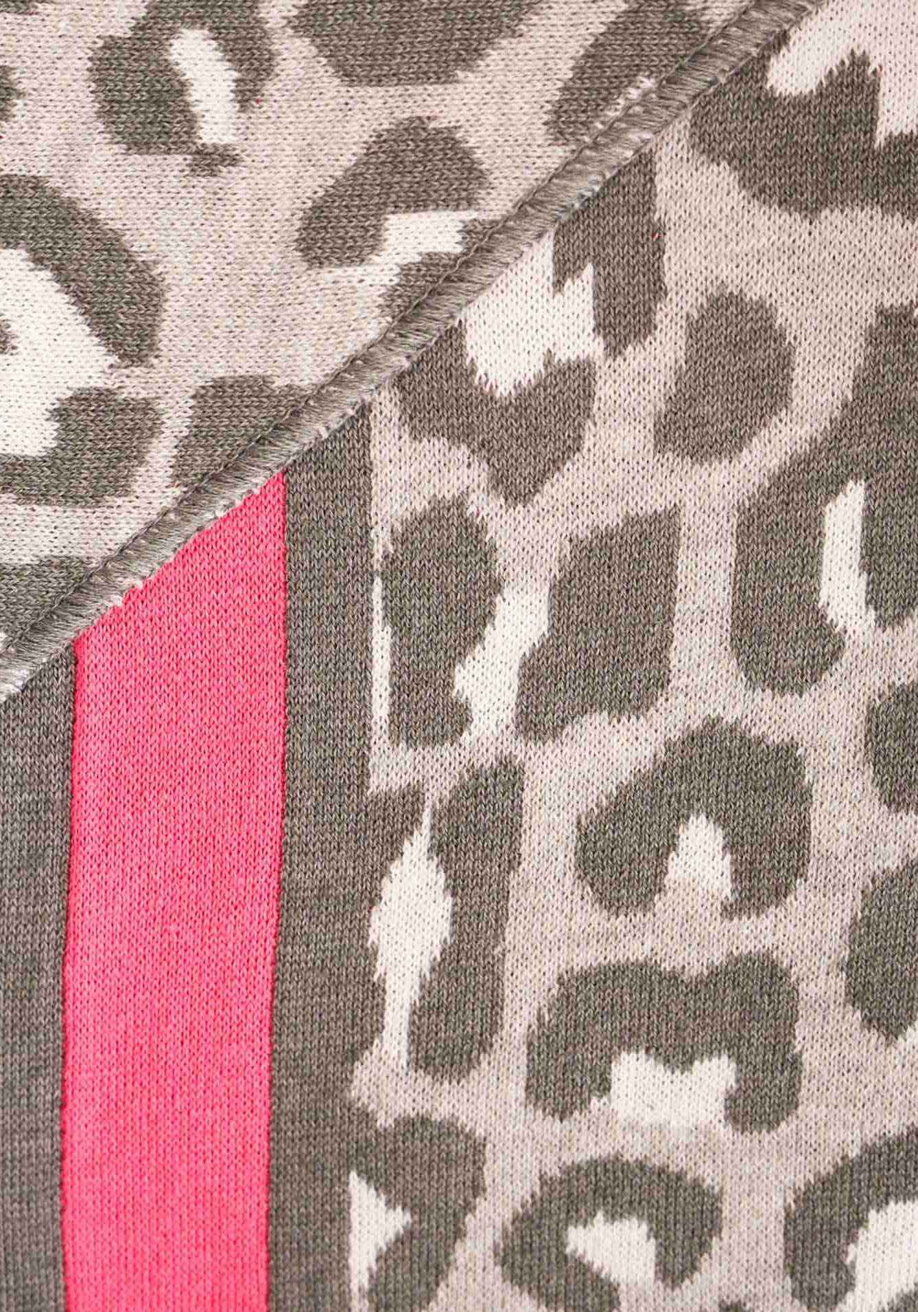 Zwillingsherz Modetuch "Dreieckstuch BW "Leo Rand"" Leo mit pinker Lante