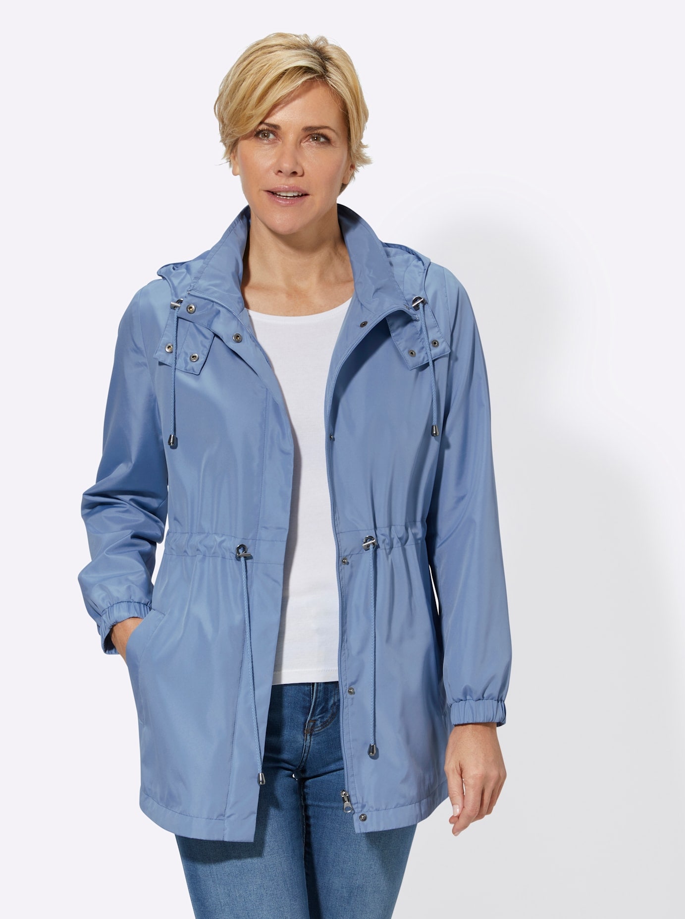 Classic Basics Langjacke, mit Kapuze