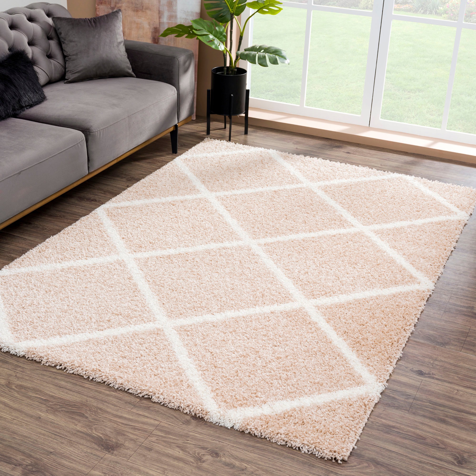 Sanat Hochflor-Teppich »Madrid«, rechteckig, 30 mm Höhe, Wohnzimmer, Langflor, Shaggy Teppich