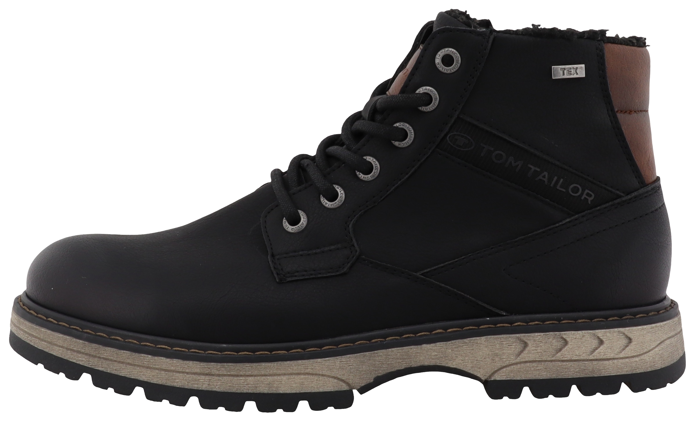 TOM TAILOR Winterboots,Blockabsatz,Schnürboots,Outdoorschuh, Reissverschluss, Weite G (=weit)
