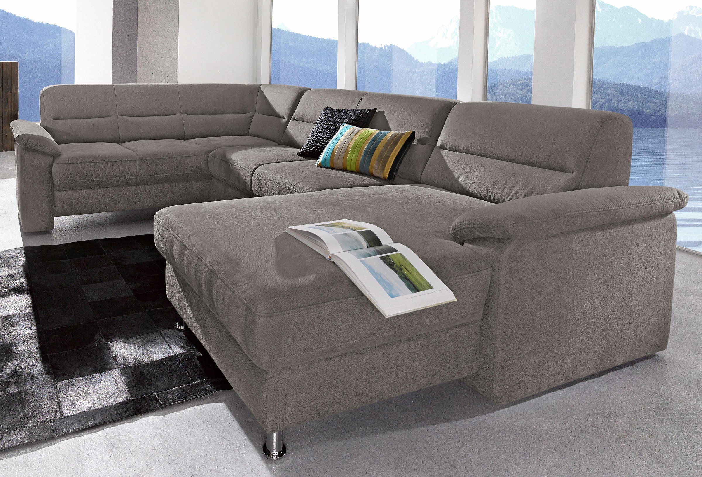 sit&more Wohnlandschaft "Ascara U-Form" inklusive Boxspring/Federkern-Polsterung, wahlweise mit Bettfunktion