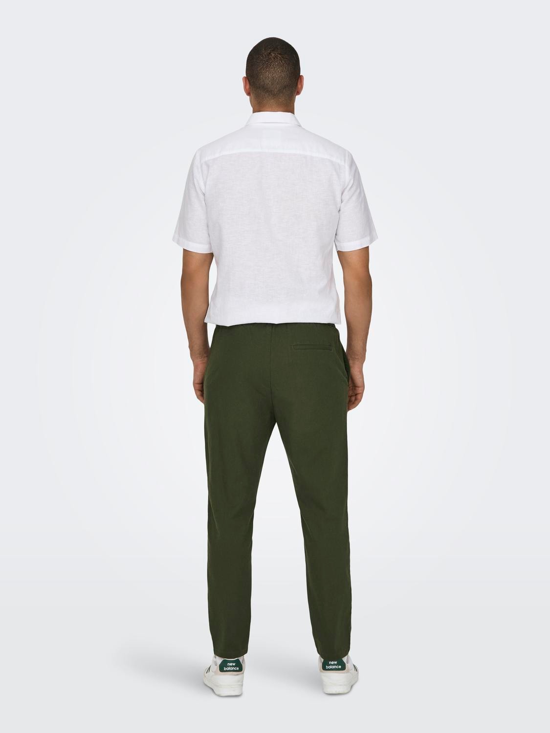 ONLY & SONS Stoffhose »ONSLINUS CROP 0007 COT LIN PNT NOOS«, mit Leinen