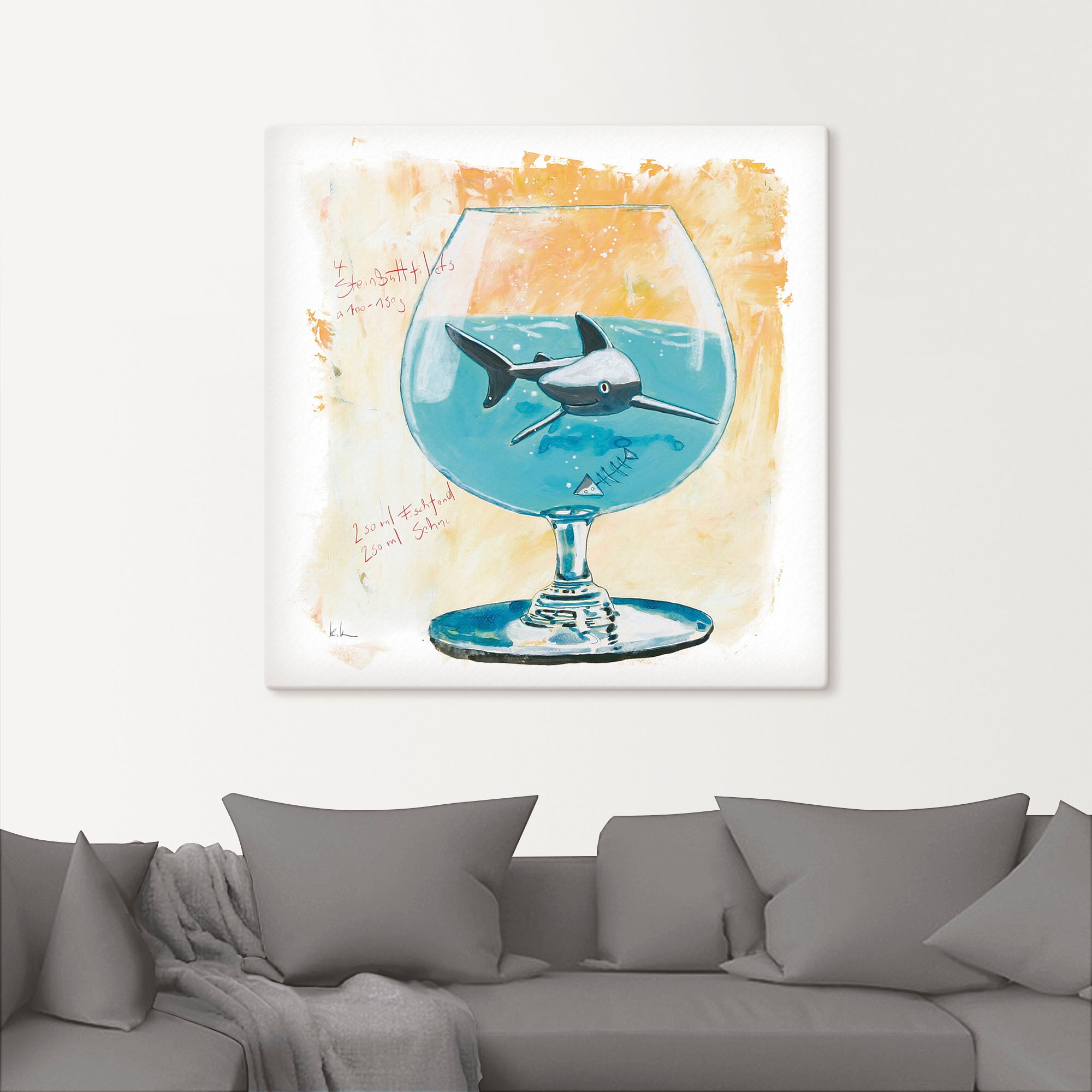 Artland Wandbild »Hai«, Humor, (1 St.), als Leinwandbild, Poster, Wandaufkleber in verschied. Grössen