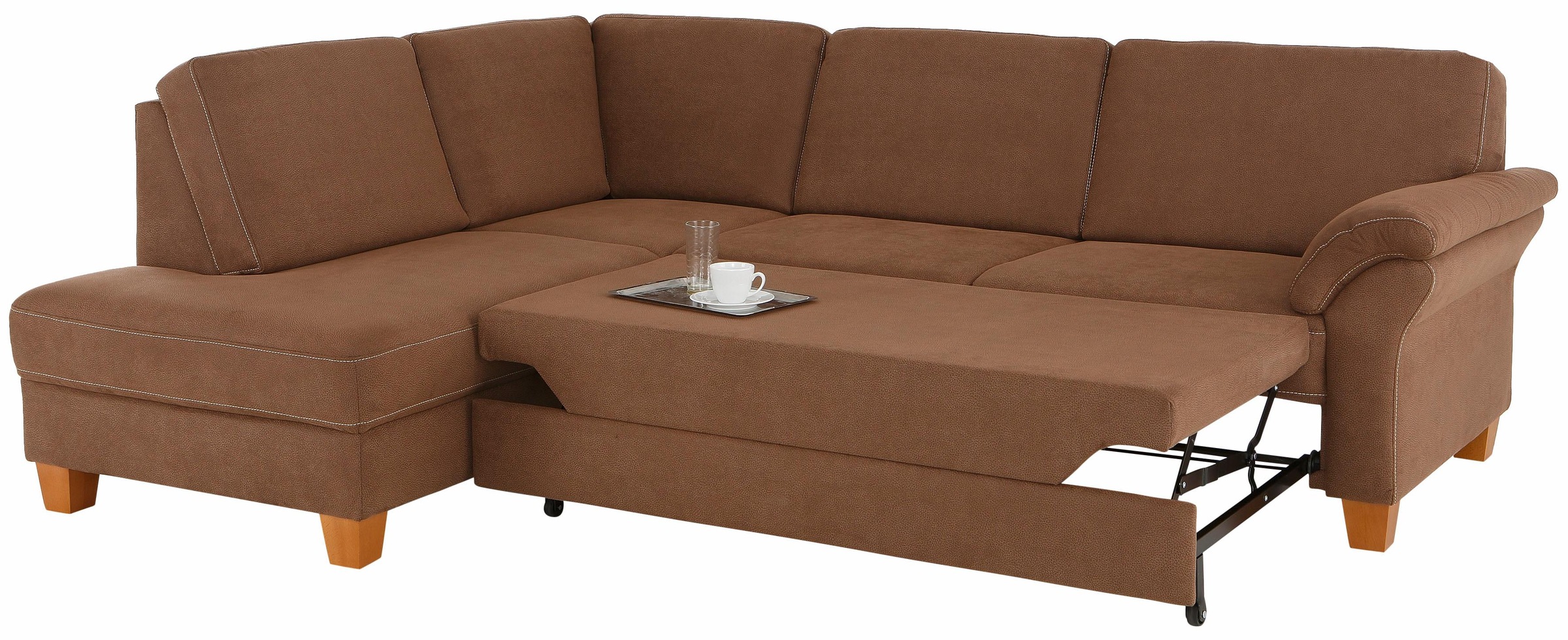 Home affaire Ecksofa »Borkum L-Form«, mit Federkern, wahlweise mit Bettfunktion