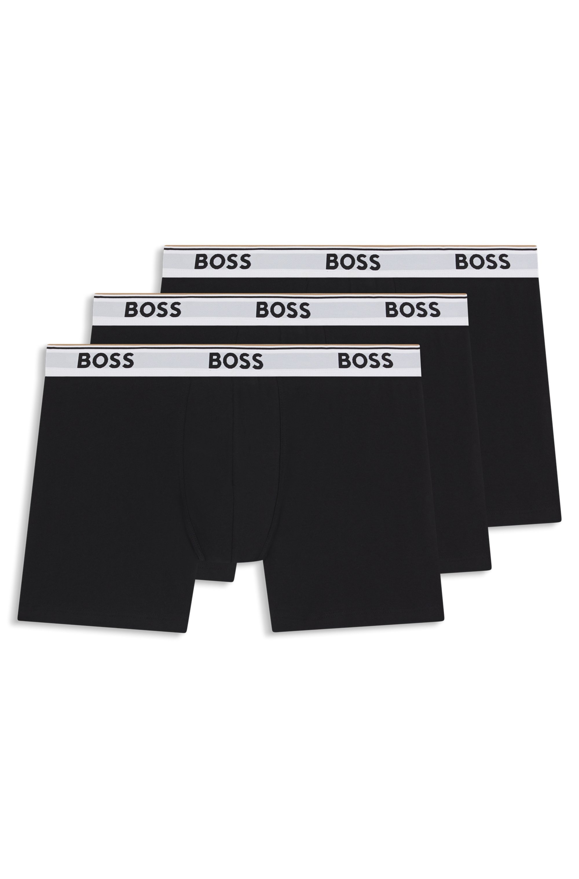 BOSS Langer Boxer »Brief 3 PACK«, mit farblich passendem Webbund