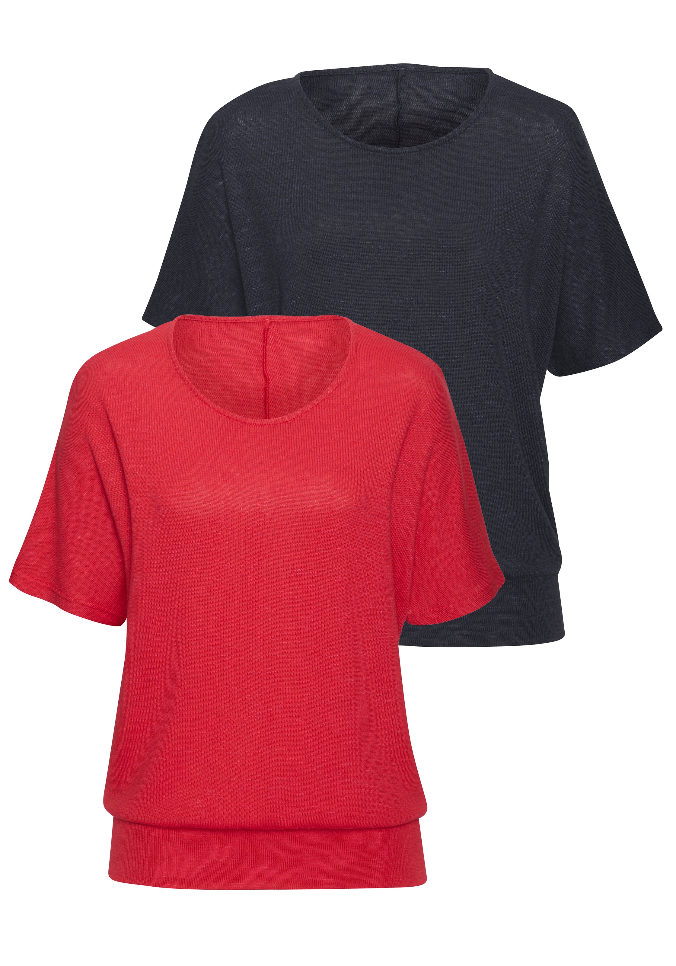 Vivance Kurzarmshirt "mit breitem Bund" aus weichem Viskose-Feinstrick