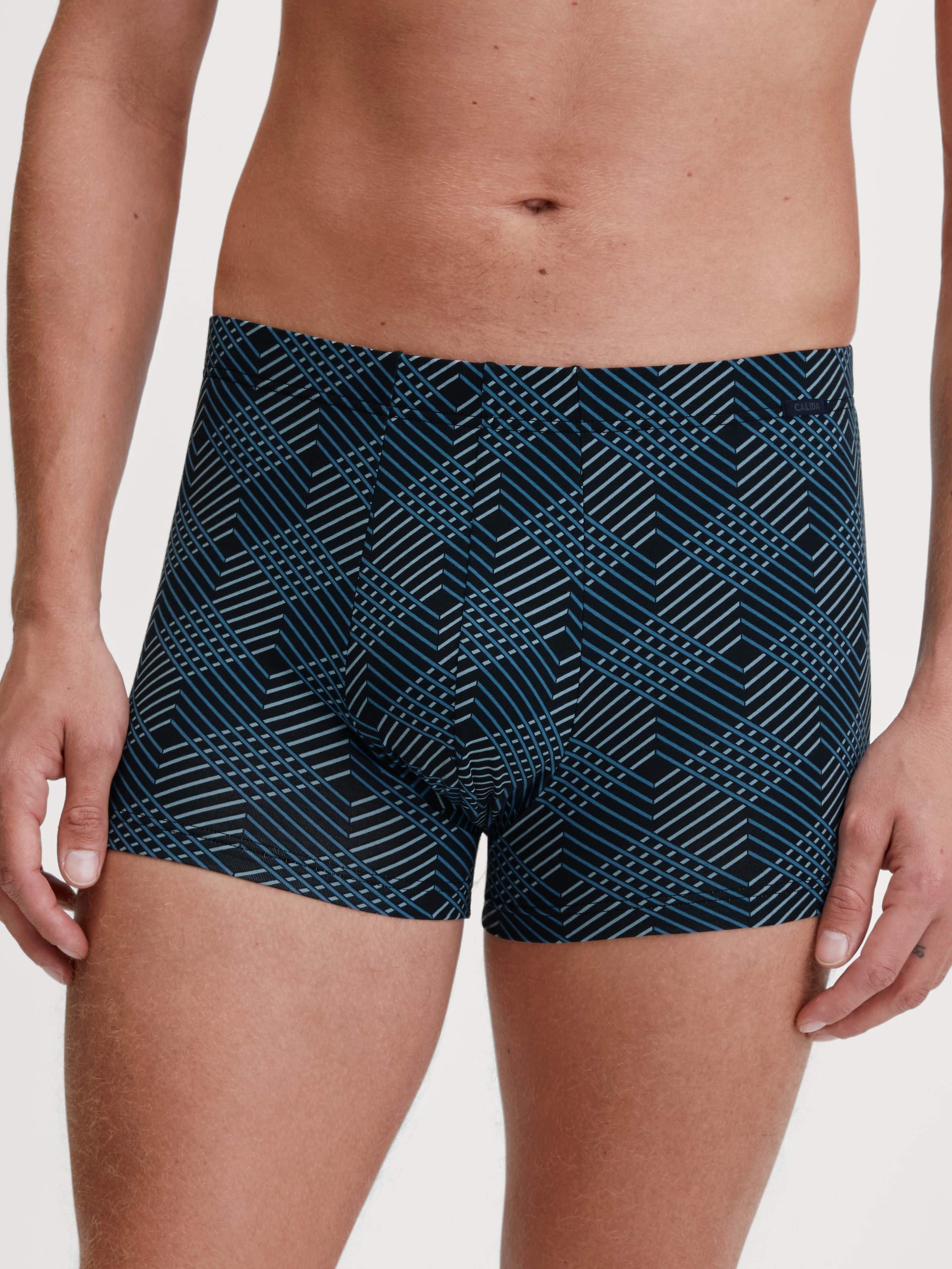 CALIDA Boxershorts »Grafic Cotton« gestreift, ohne Eingriff, überzogenem Bund