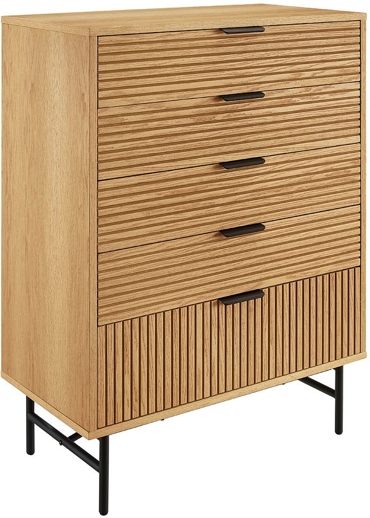 SalesFever Kommode »Visby Designer Sideboard mit Stil«, Eiche Echtholzfurnier