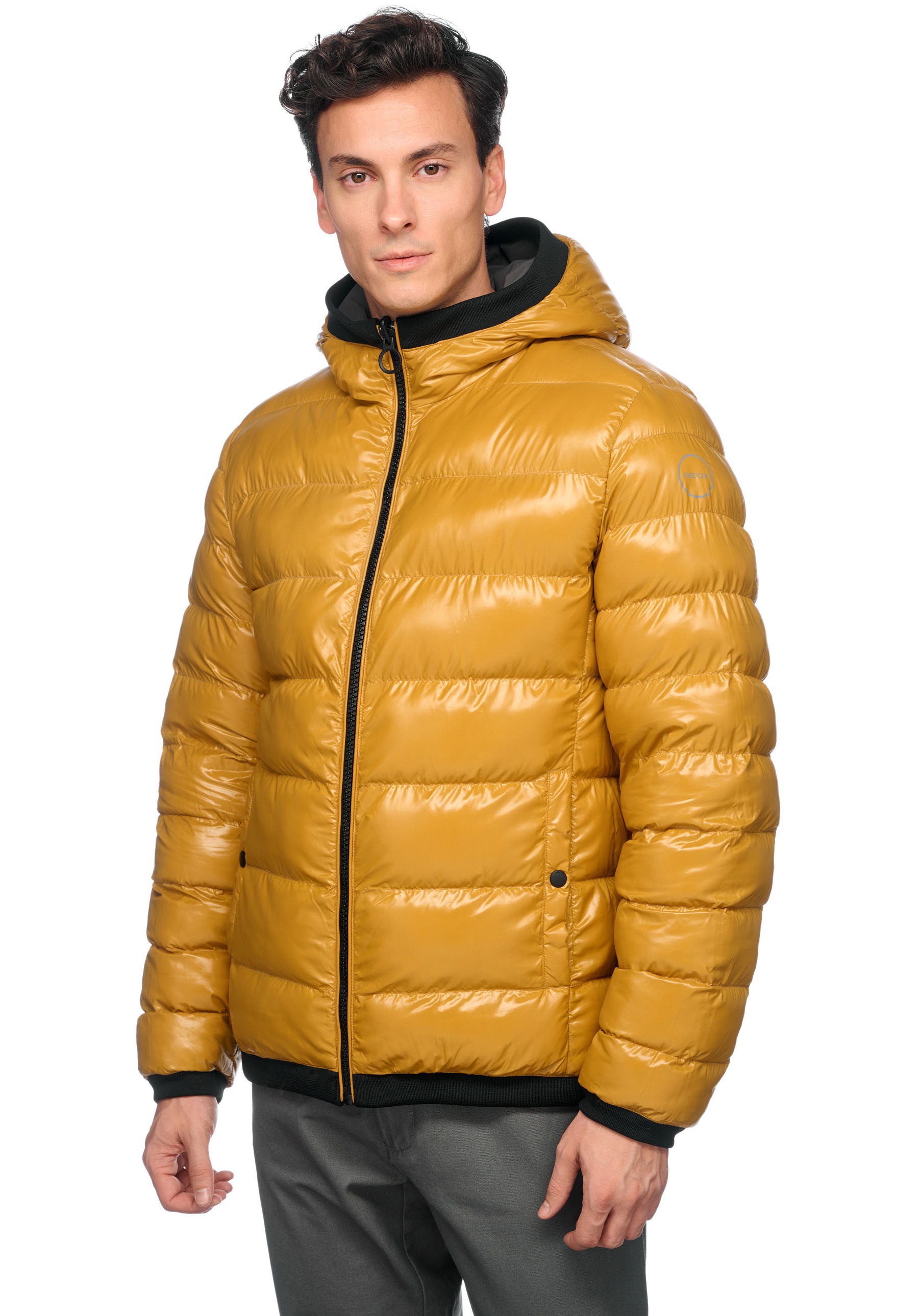 Geox Wendejacke »SPHERICA«, mit Kapuze, eine Seite glatt - eine Seite gesteppt, Reissverschluss, Kapuze