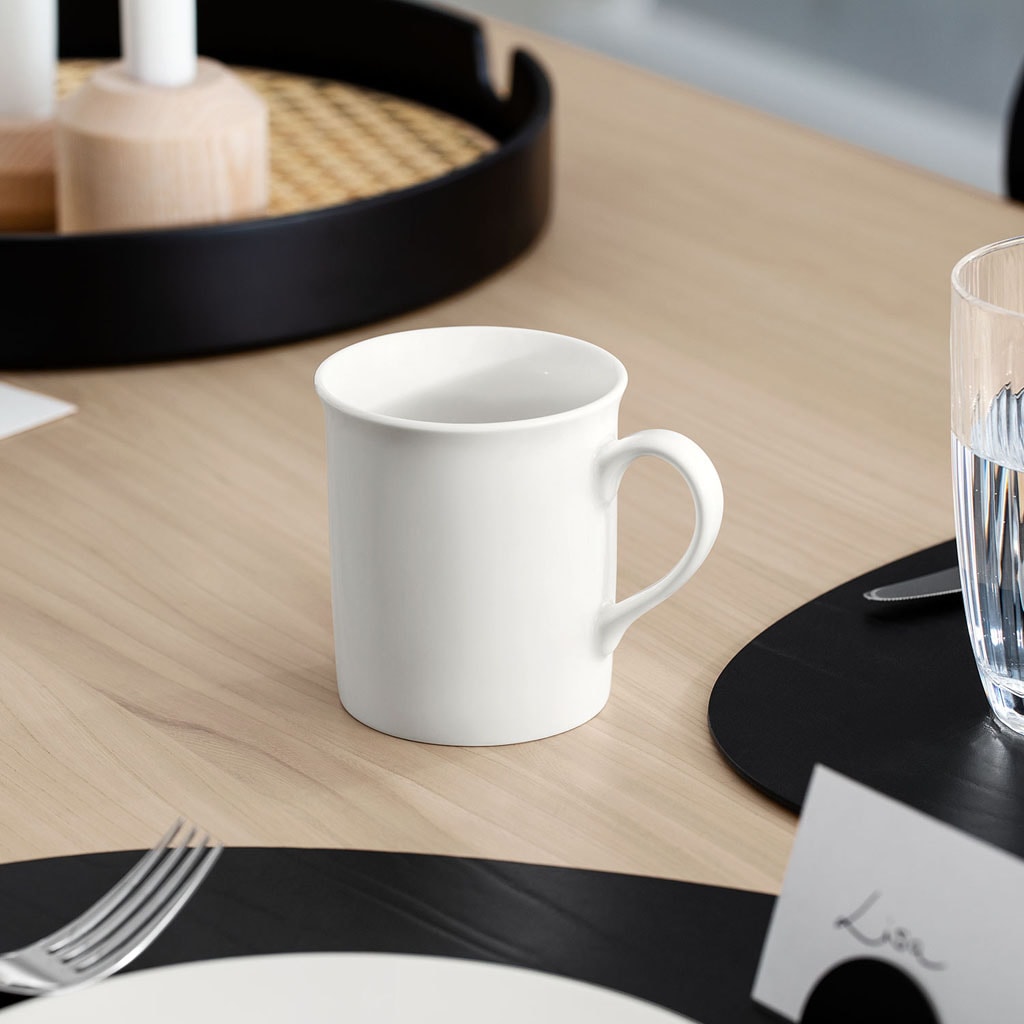 Villeroy & Boch Becher »Twist White«, (Set, 6 tlg., 6x Becher mit Henkel 300ml), Made in Germany, Fine China Porzellan