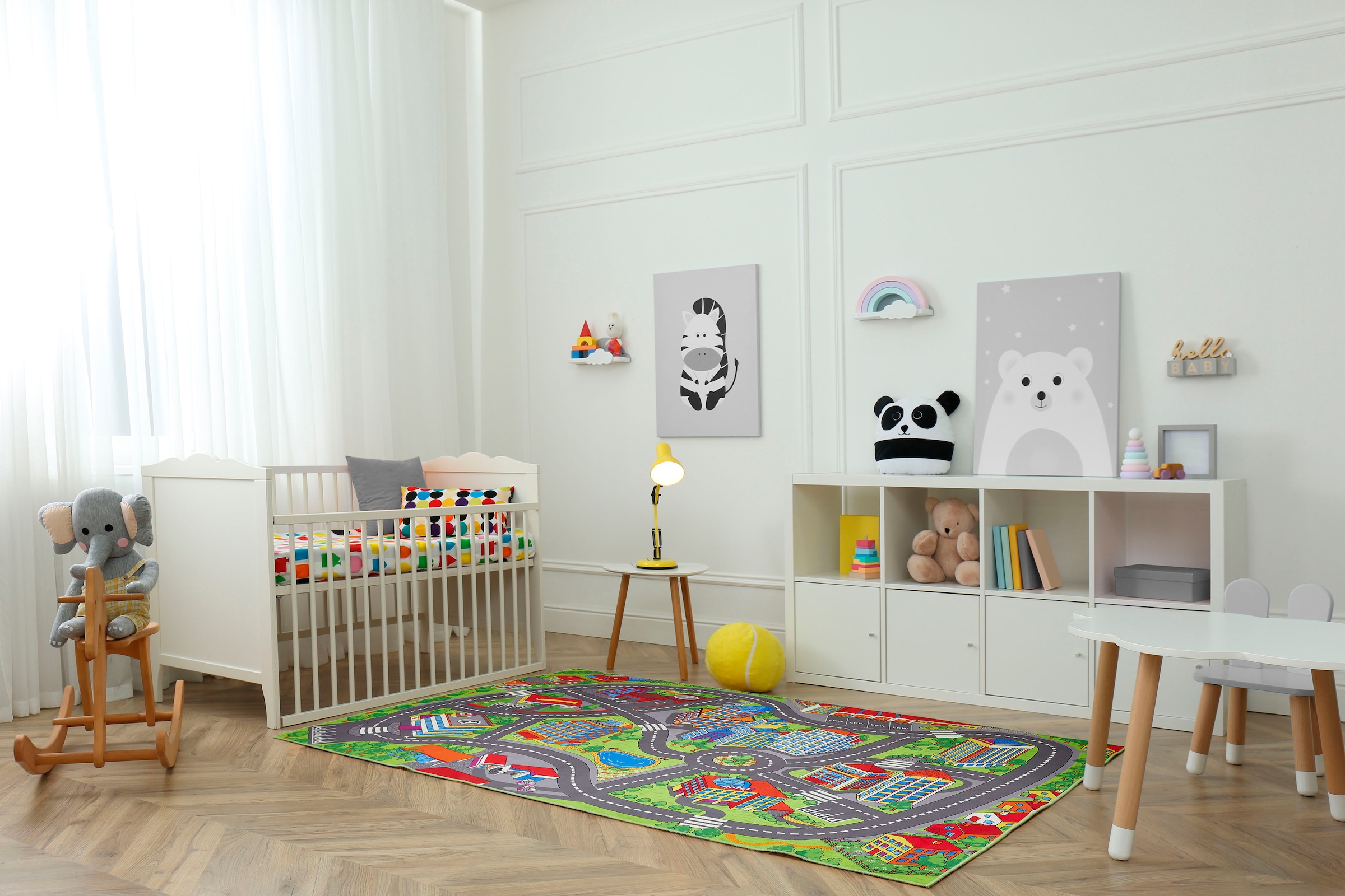 Andiamo Kinderteppich »Street«, rechteckig, 5 mm Höhe, Strassen-Spiel-Teppich, weiche Spielunterlage, rutschhemmend