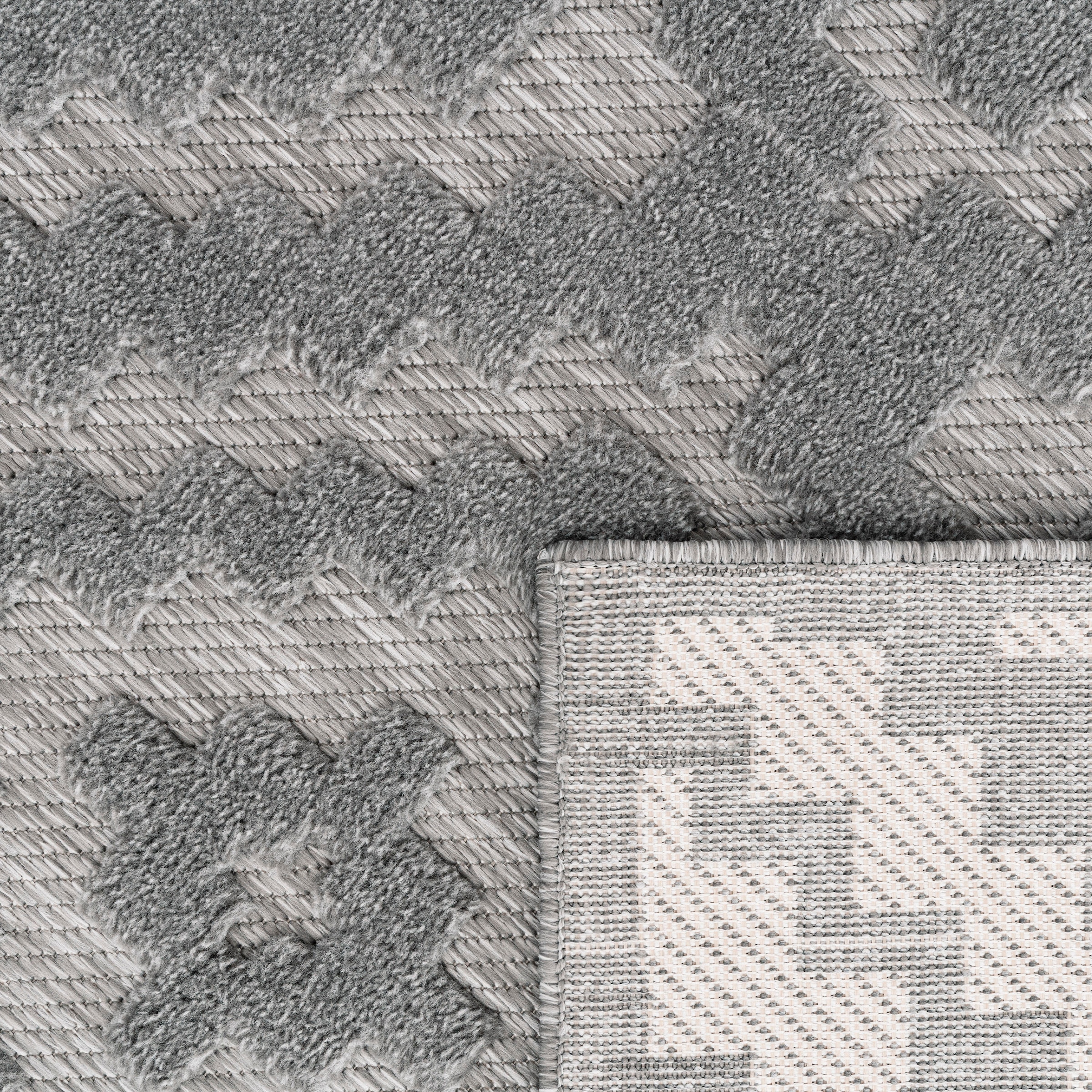 Paco Home Teppich »Livorno 672«, rechteckig, Uni-Farben, Scandi, Rauten  Muster, Hoch-Tief Effekt, Outdoor geeignet online kaufen | Jelmoli-Versand