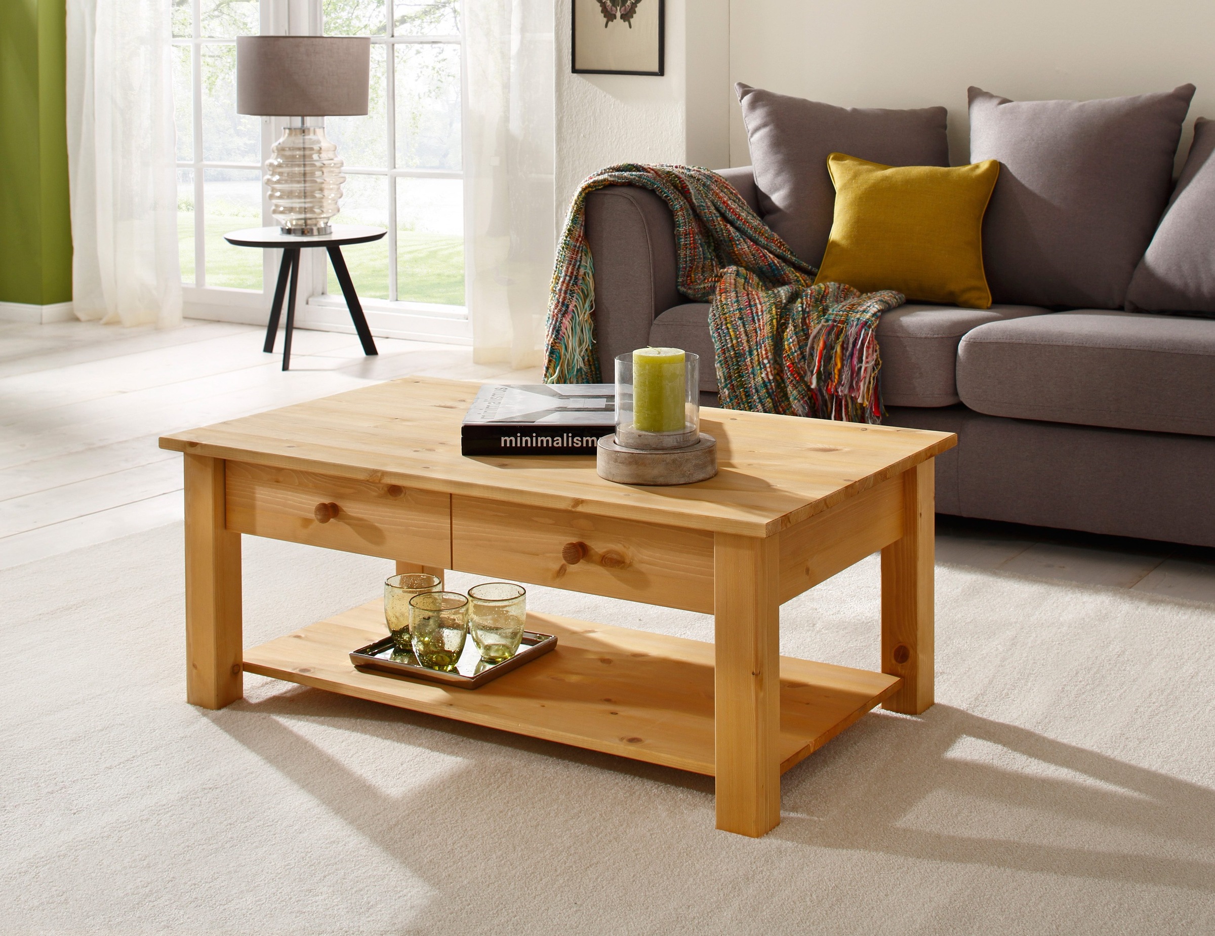 Home affaire Couchtisch »Chicago, TOPSELLER!«, (Couchtisch, Sofatisch), in zwei Grössen, Landhausstil, zusätzlicher Stauraum