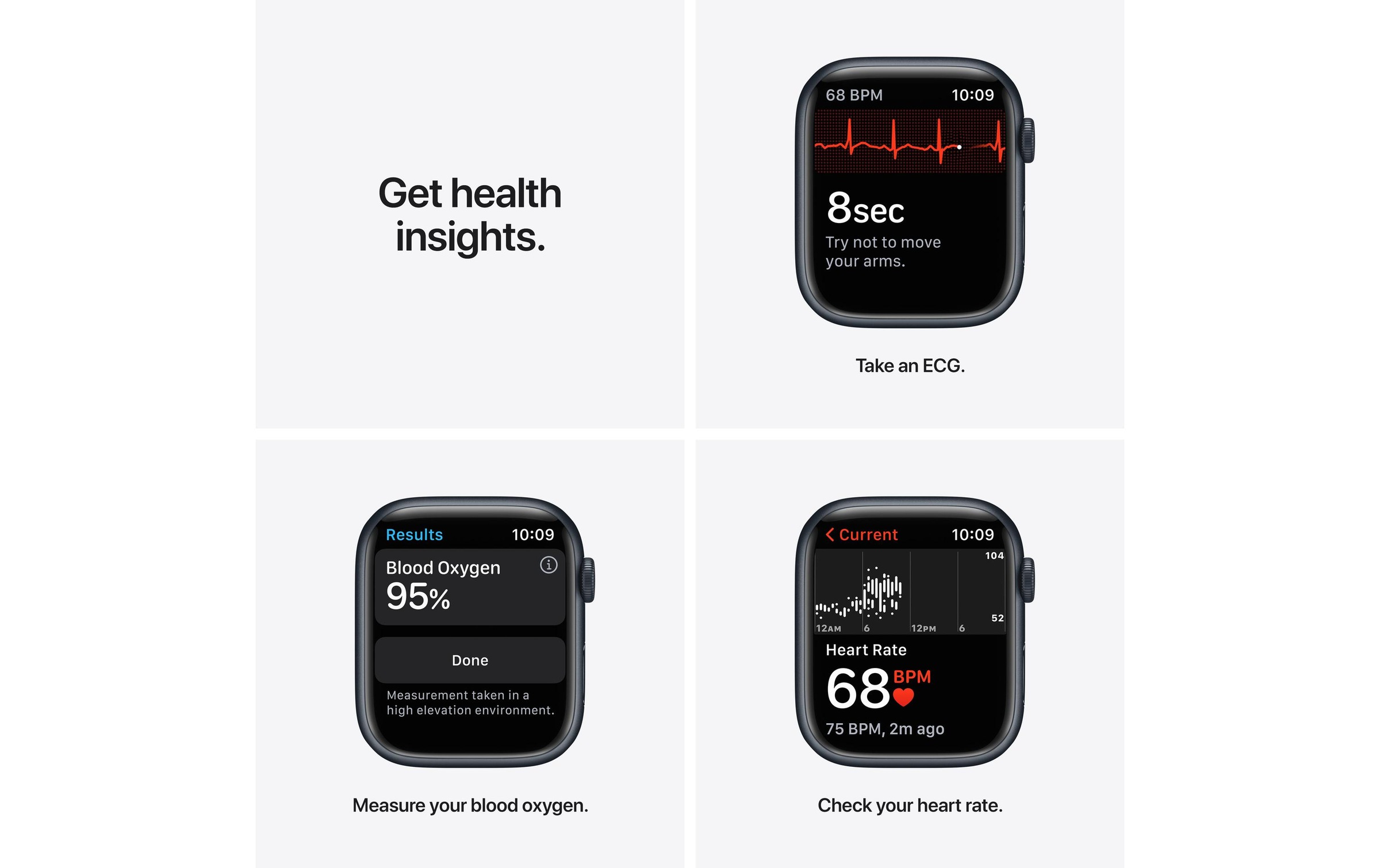 Apple Smartwatch »Serie 7, GPS, 45 mm Aluminiumgehäuse mit Nike-Sportarmband«, Watch OS, MKL53FD/A)