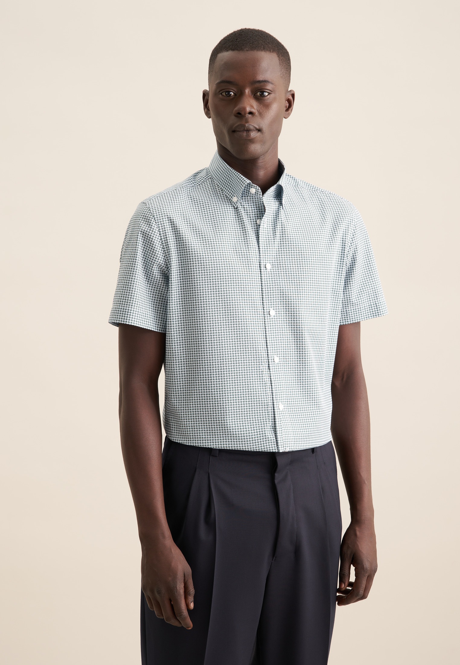 seidensticker Businesshemd »Slim« Slim 1/2 Button-Down-Kragen Druck
