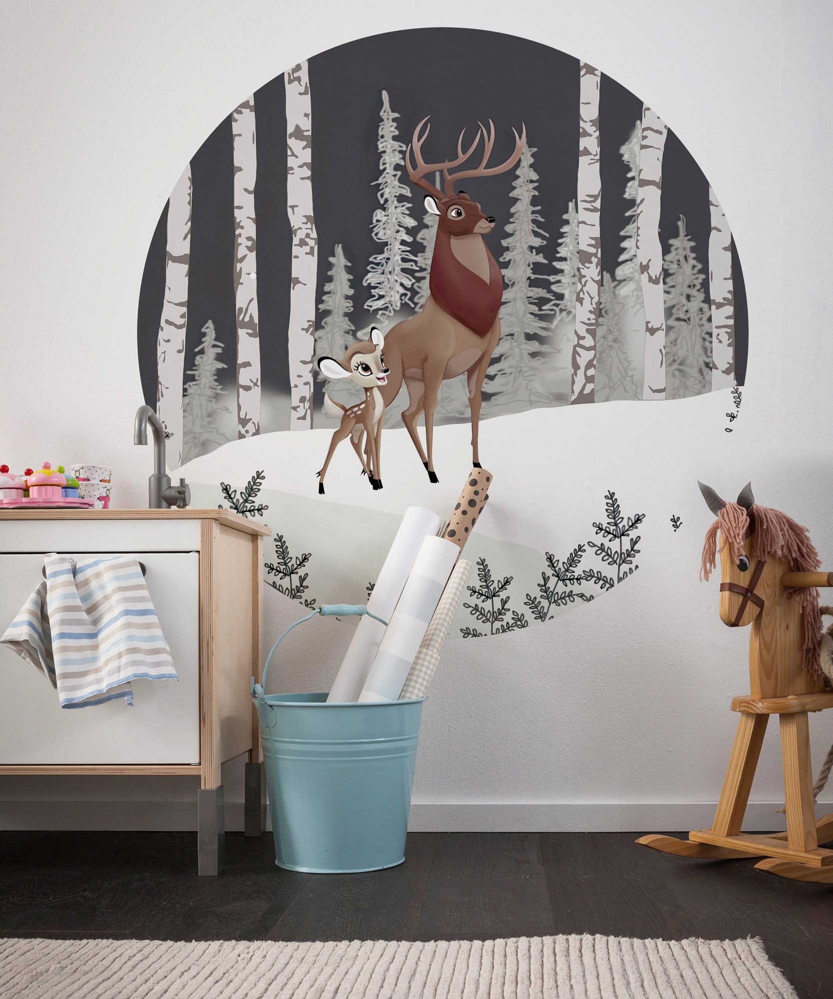 Komar Fototapete »Vlies selbstklebend - Bambi Great Prince - Grösse 125 x 125 cm«, bedruckt, Kinderzimmer
