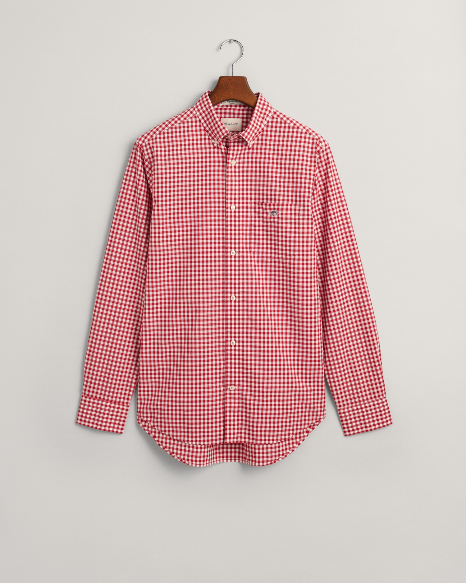 Gant Langarmhemd »REG POPLIN GINGHAM SHIRT«, mit Logostickerei auf der Brust