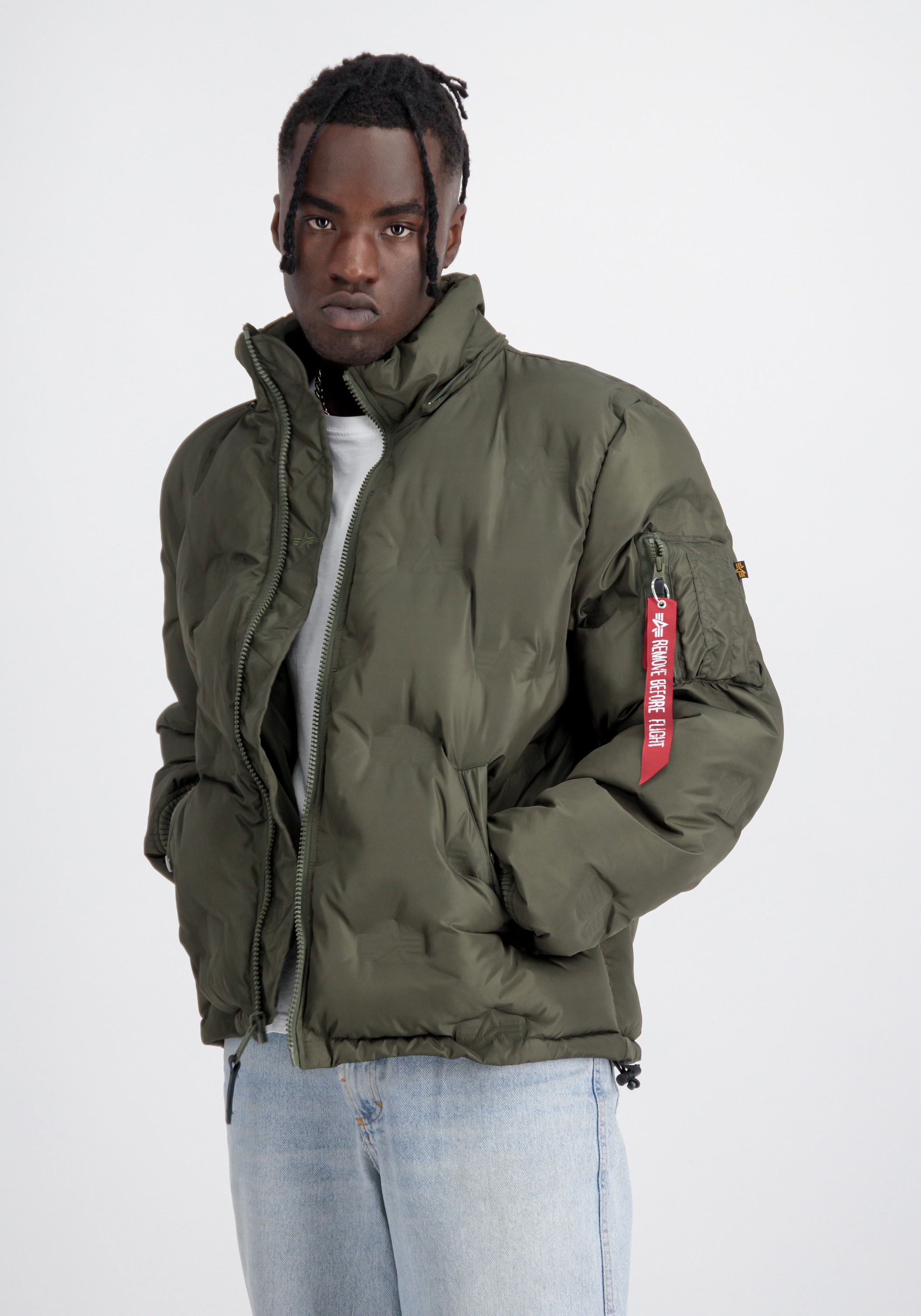 Alpha Industries Winterjacke »Alpha Industries Men - Cold Weather Jackets Hooded Logo Puffer«