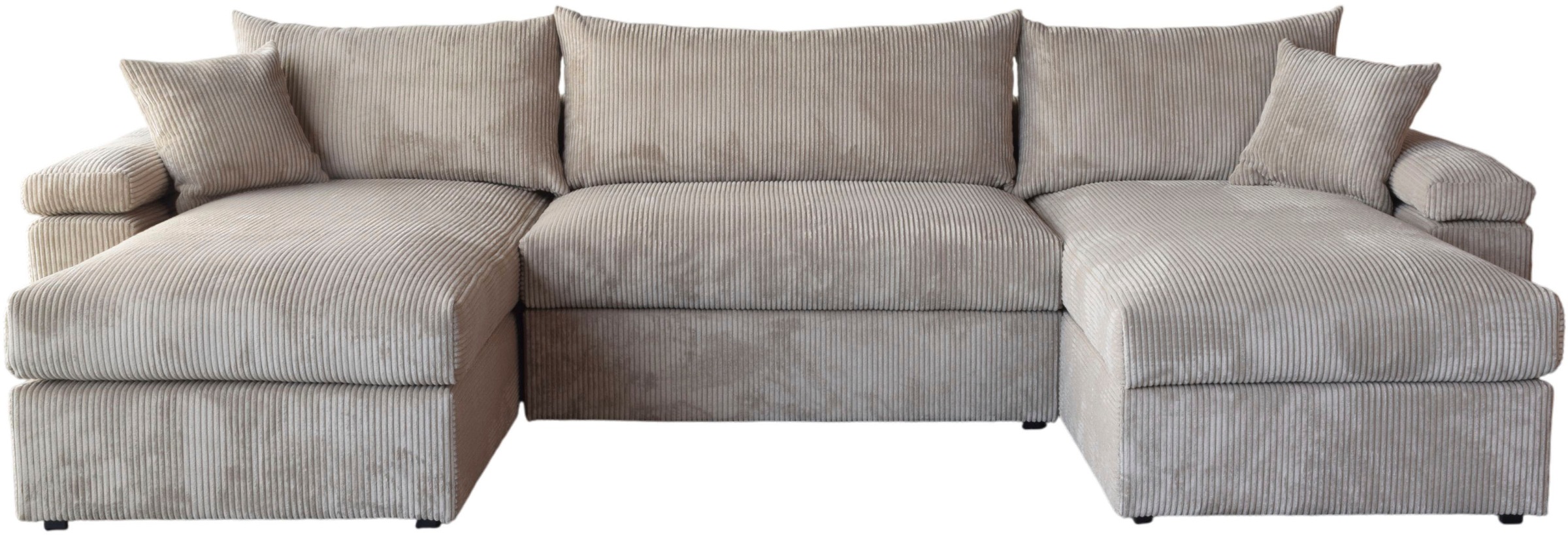 OTTO home Wohnlandschaft "Cosy U-Form, B: 309 cm, XXL-Wohnlandschaft mit Federkern" 2 Zierkissen, Mega-Sofa, Cord oder Struktur weich, Kaltschaumauflage